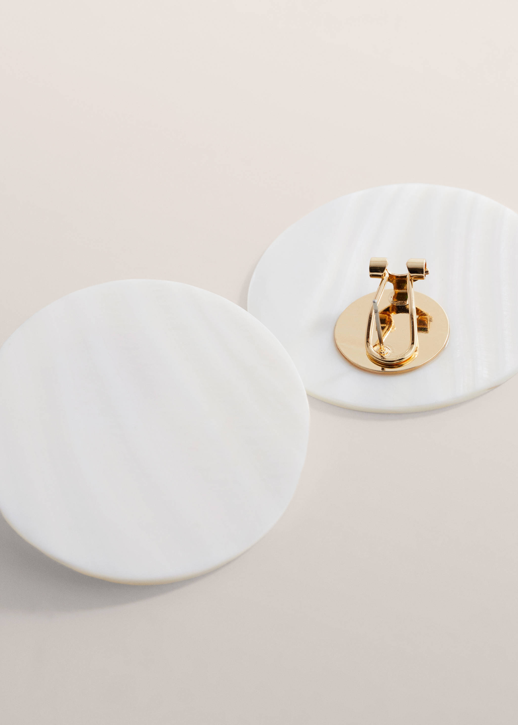 Maxi circular shell earrings - Medium plane