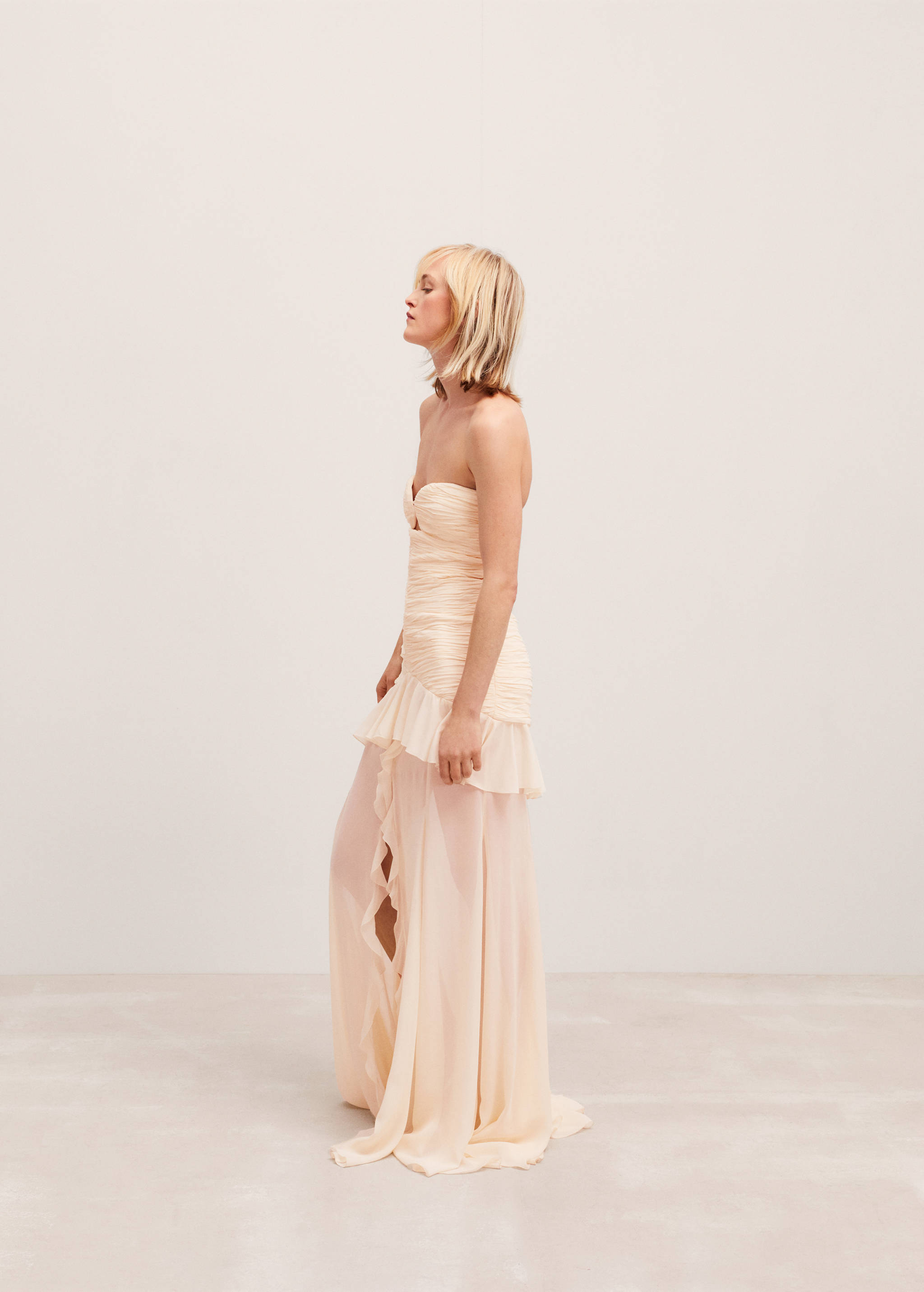 Vestido drapeado com decote de coração - Pormenor do artigo 2