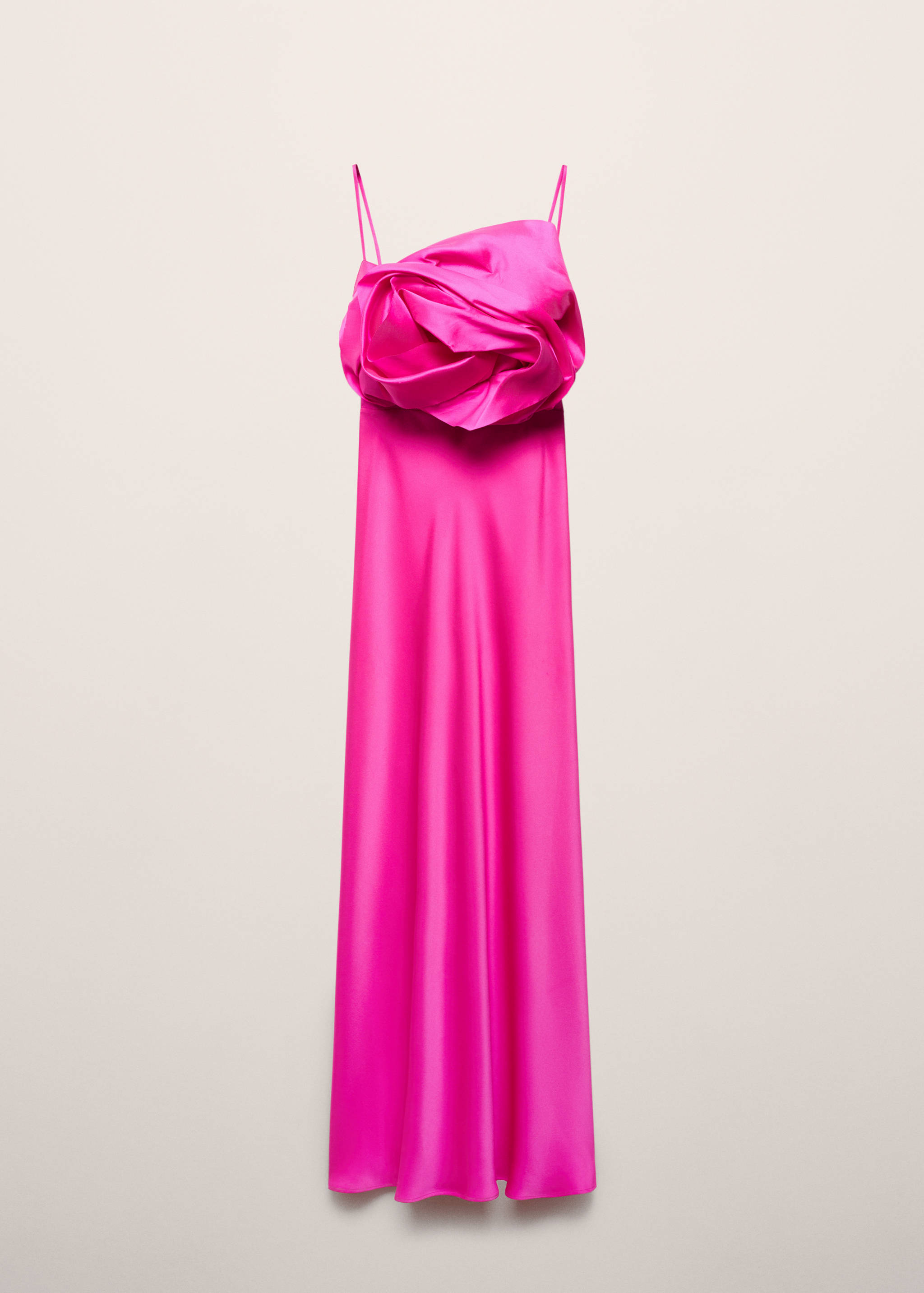 Satin maxi-flower dress - Article without model