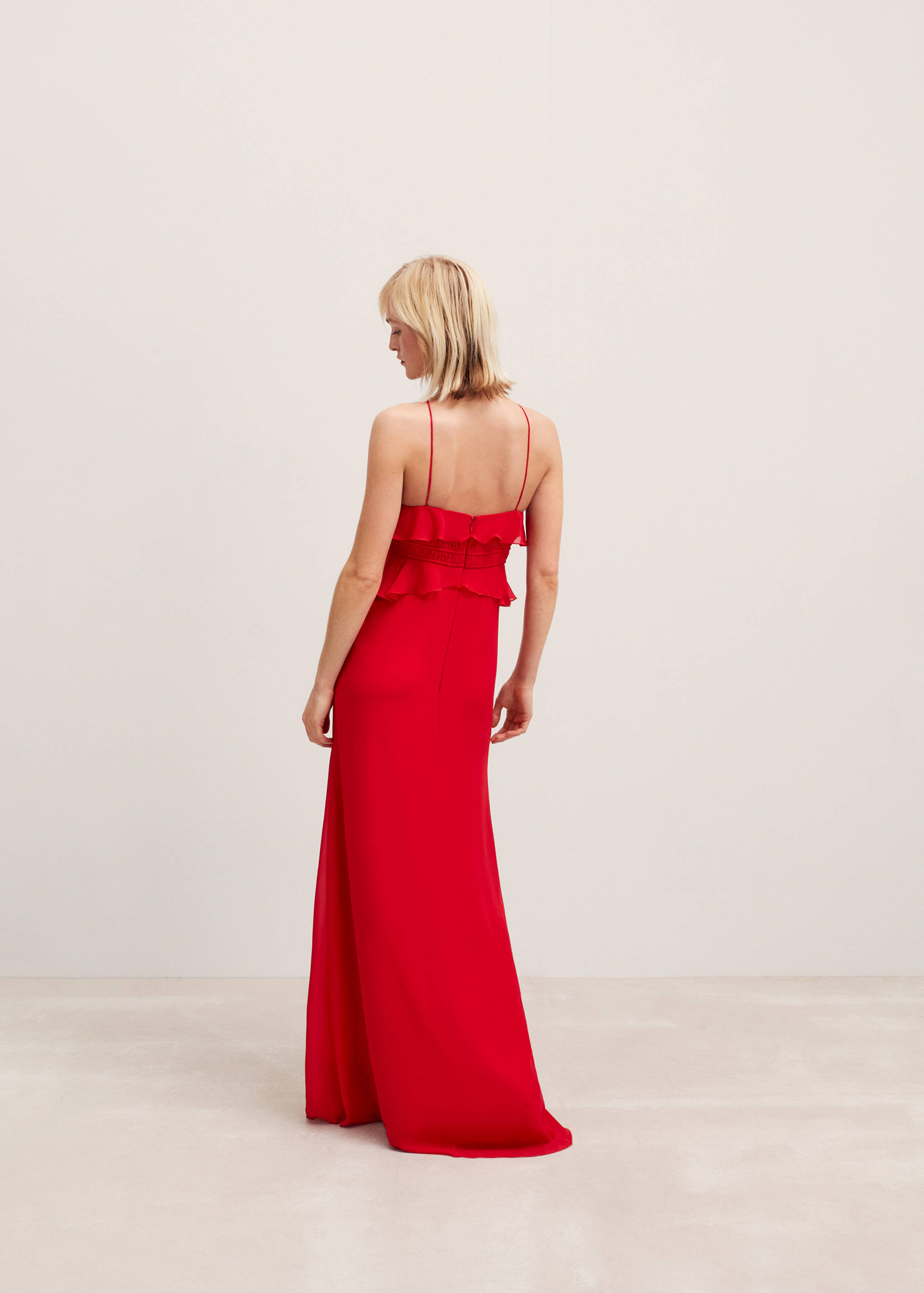 Halter-neck dress with ruffle detail - Reverse of the article