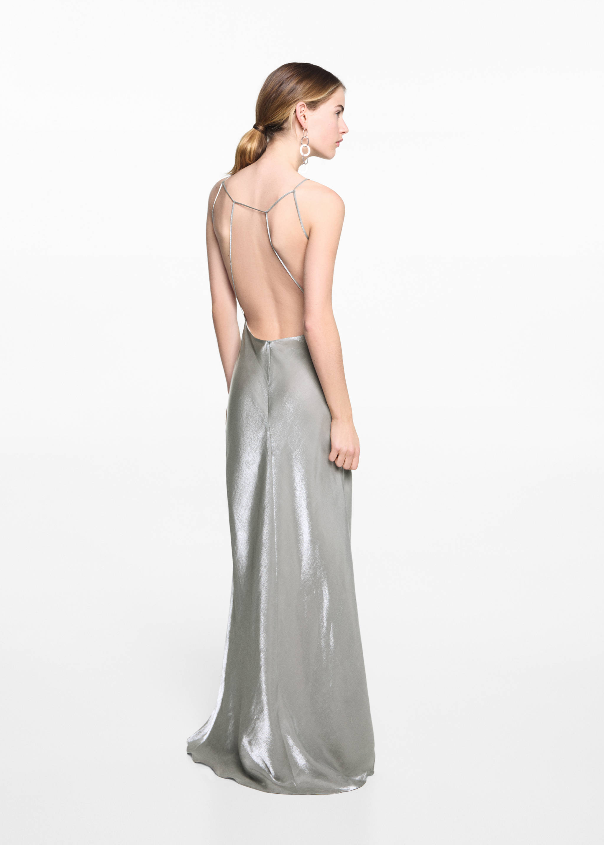 Long satin dress - Reverse of the article