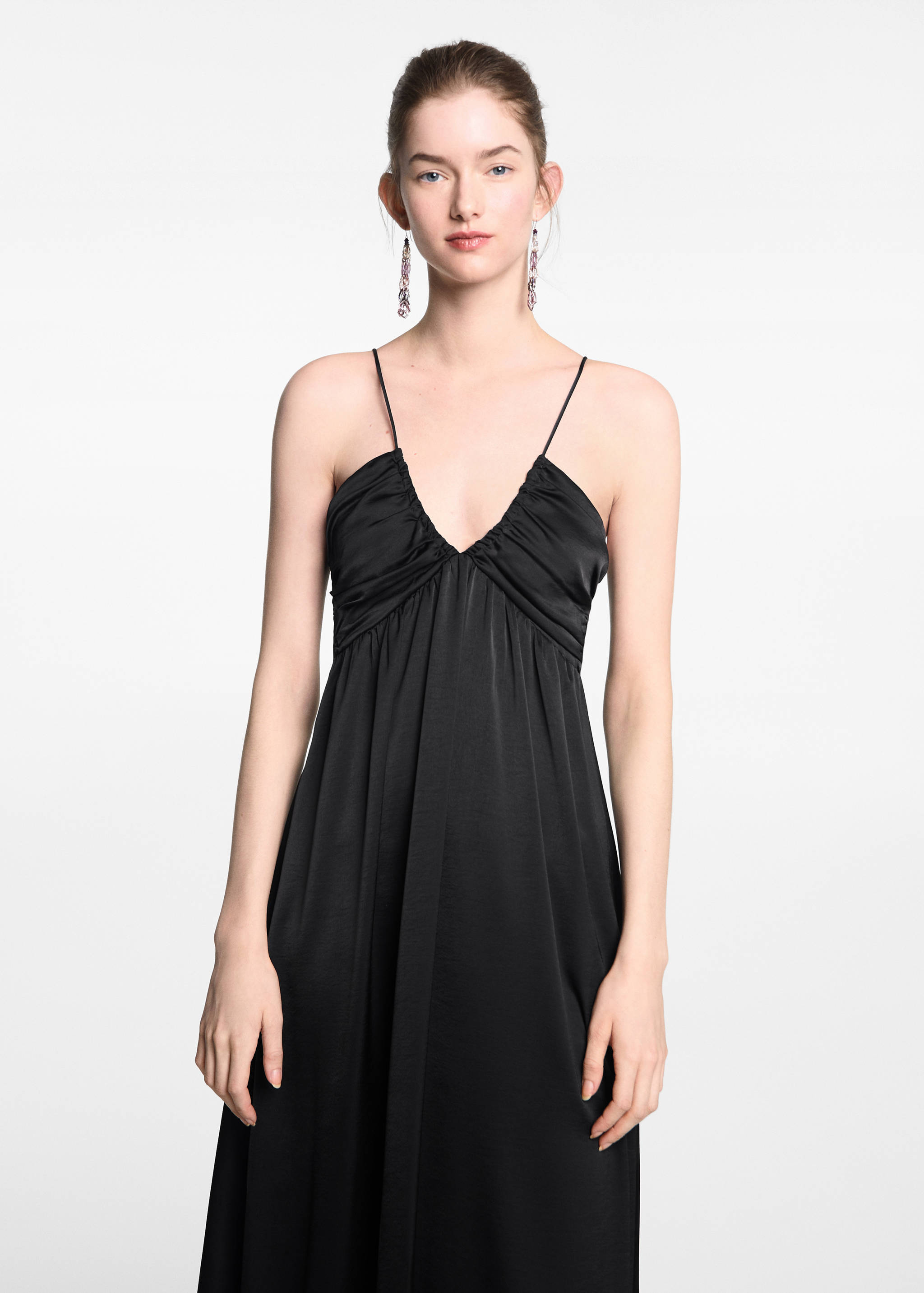 Pleated long dress - Medium plane