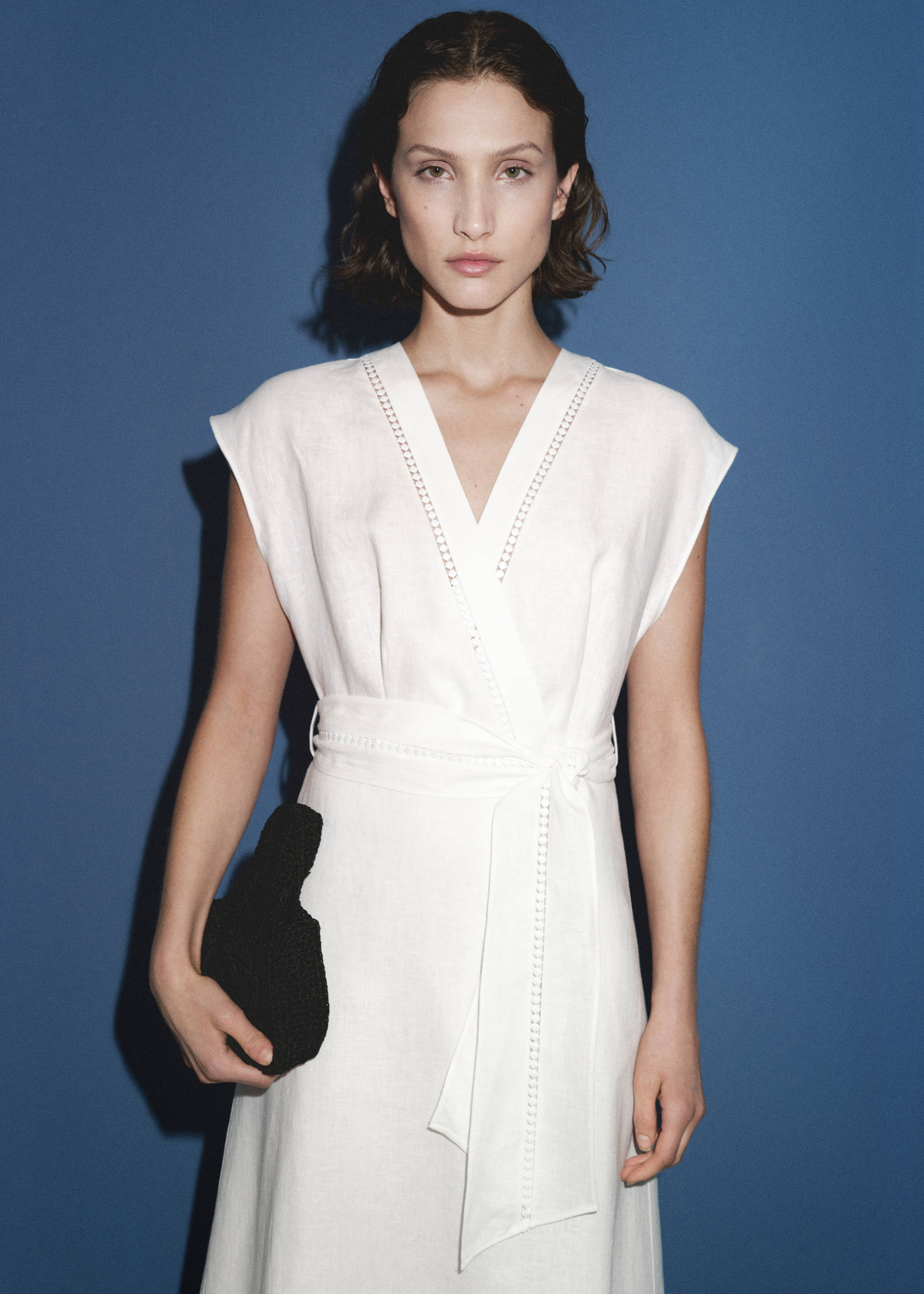 100% linen dress with bow - Details of the article 6