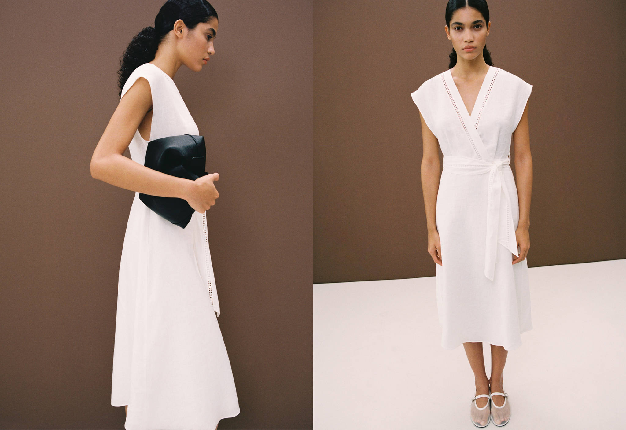 100% linen dress with bow - Panoramic plane