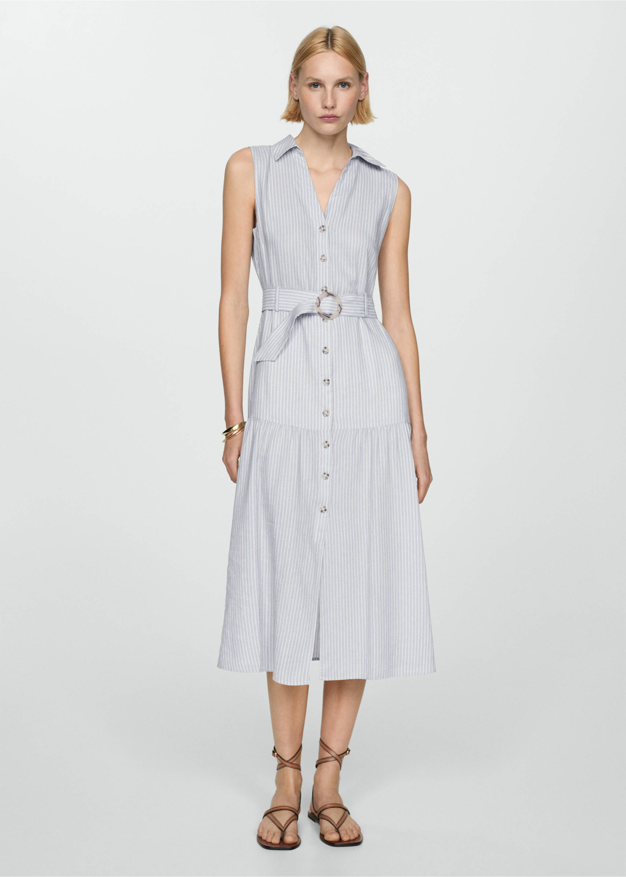 Belt shirt dress - General plane, Blue. Ref: 67007117-00.