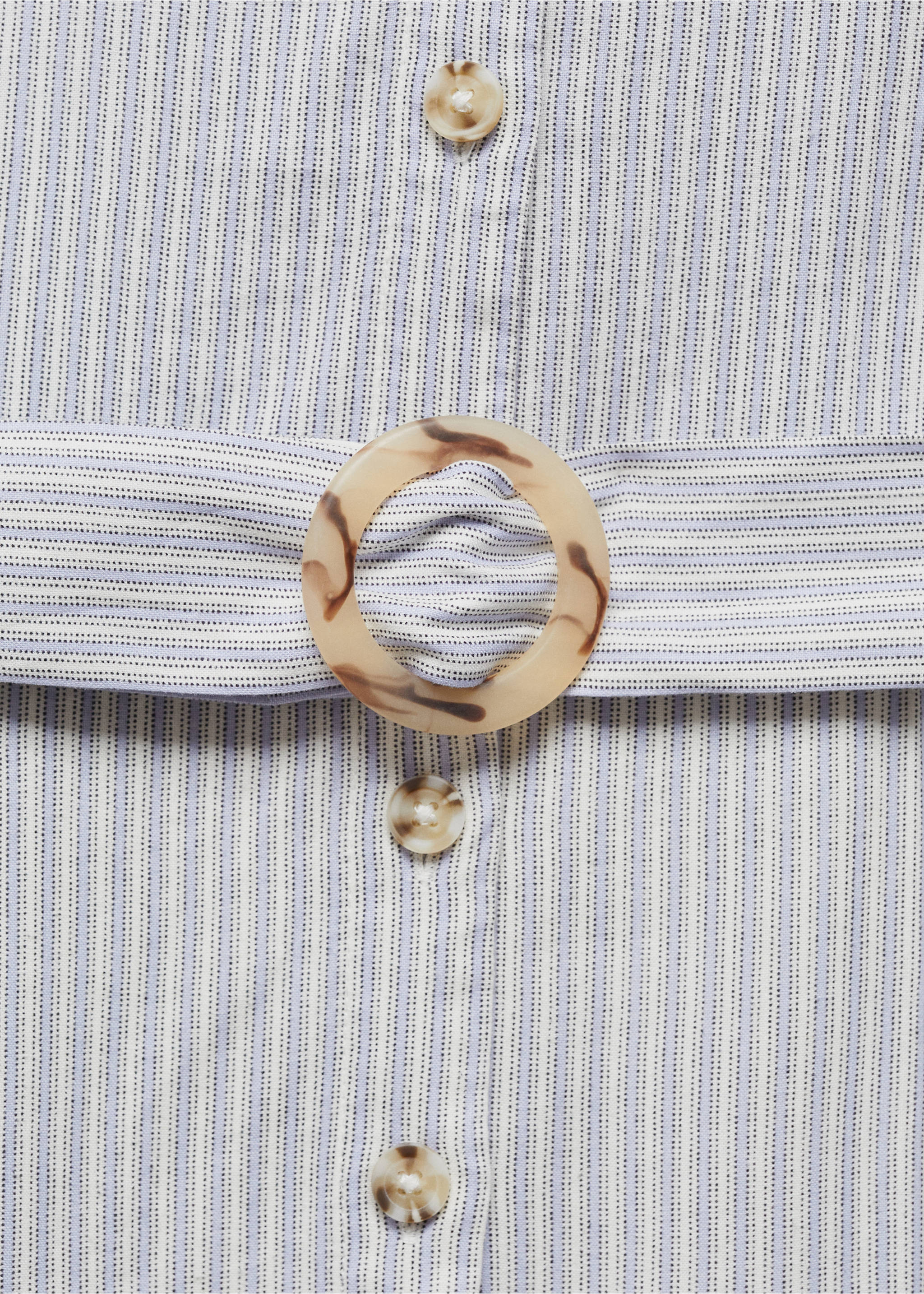 Belt shirt dress - Details of the article 8, Blue. Ref: 67007117-00.
