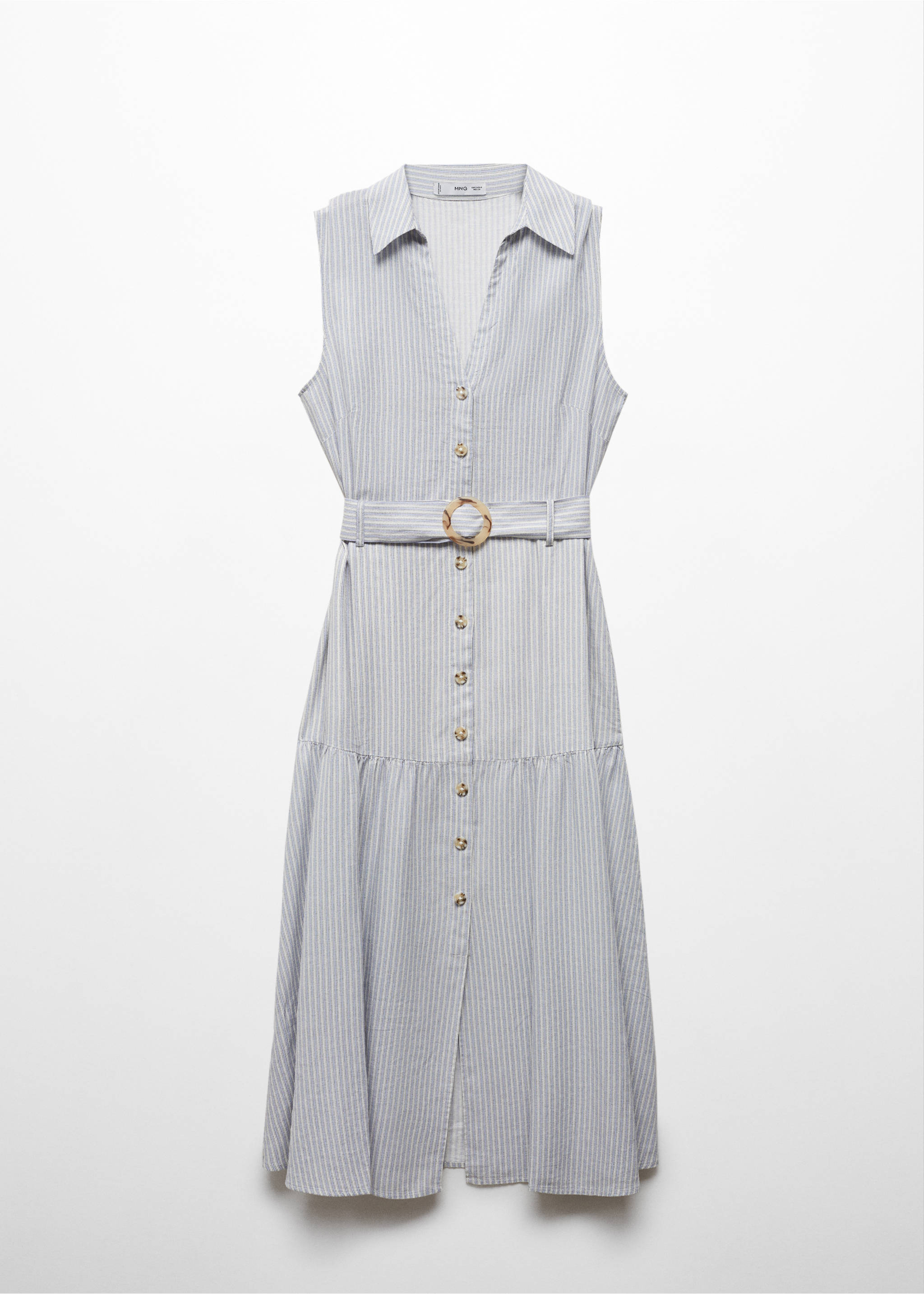 Belt shirt dress - Article without model, Blue. Ref: 67007117-00.