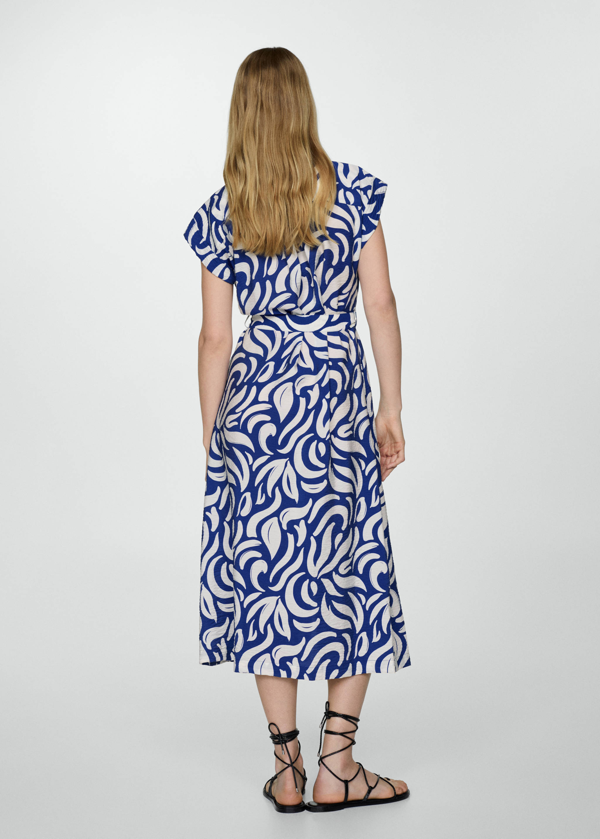 Textured shirt dress with bow - Reverse of the article