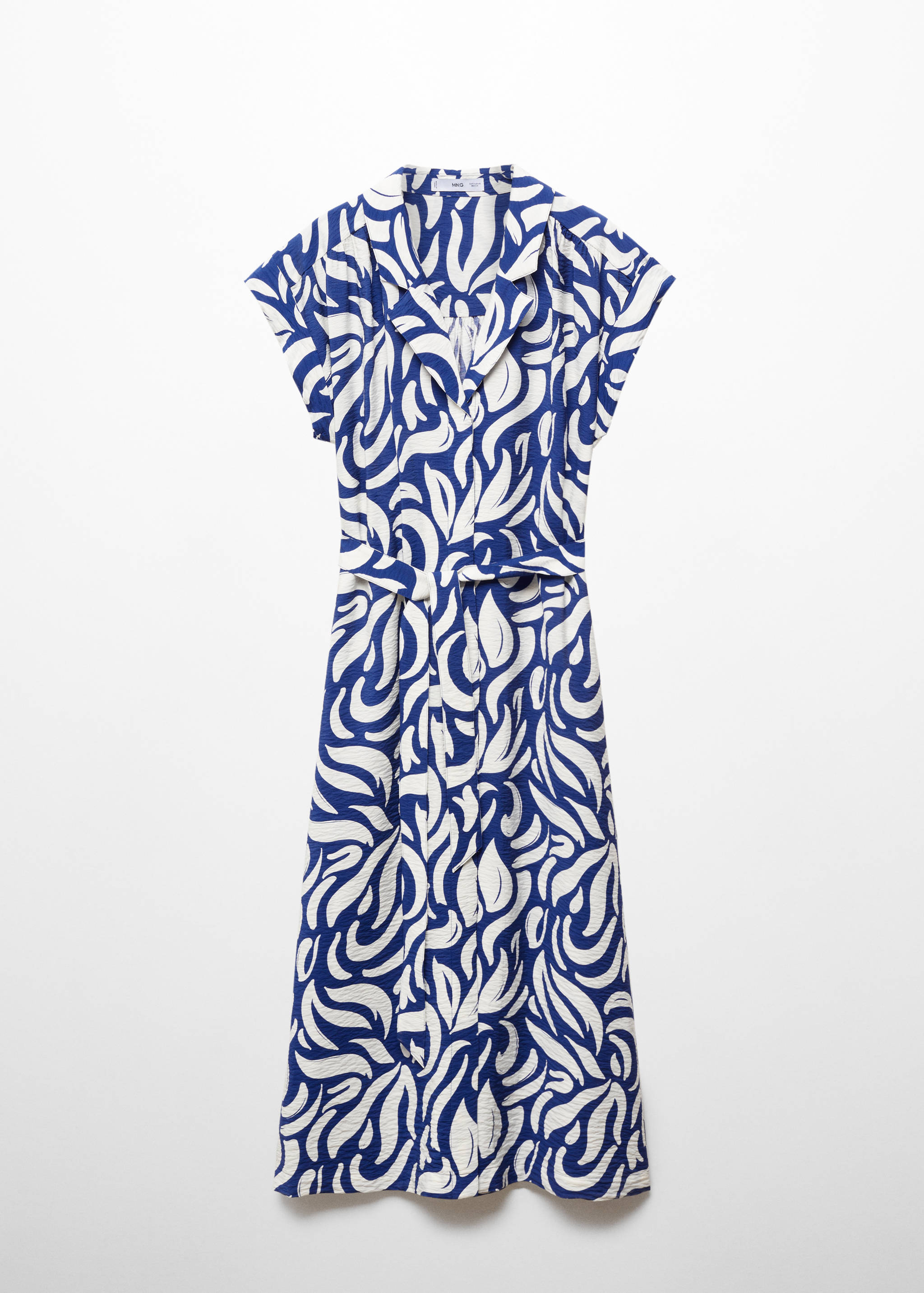 Textured shirt dress with bow - Article without model