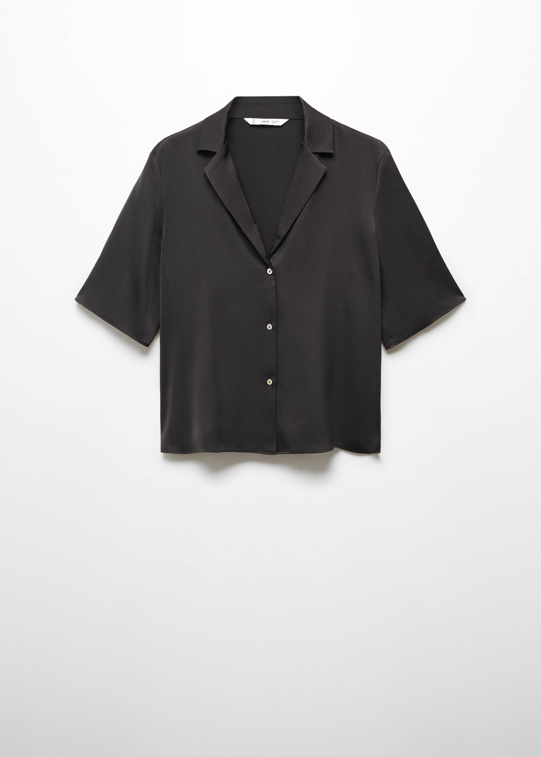 Short-sleeved satin shirt - Article without model