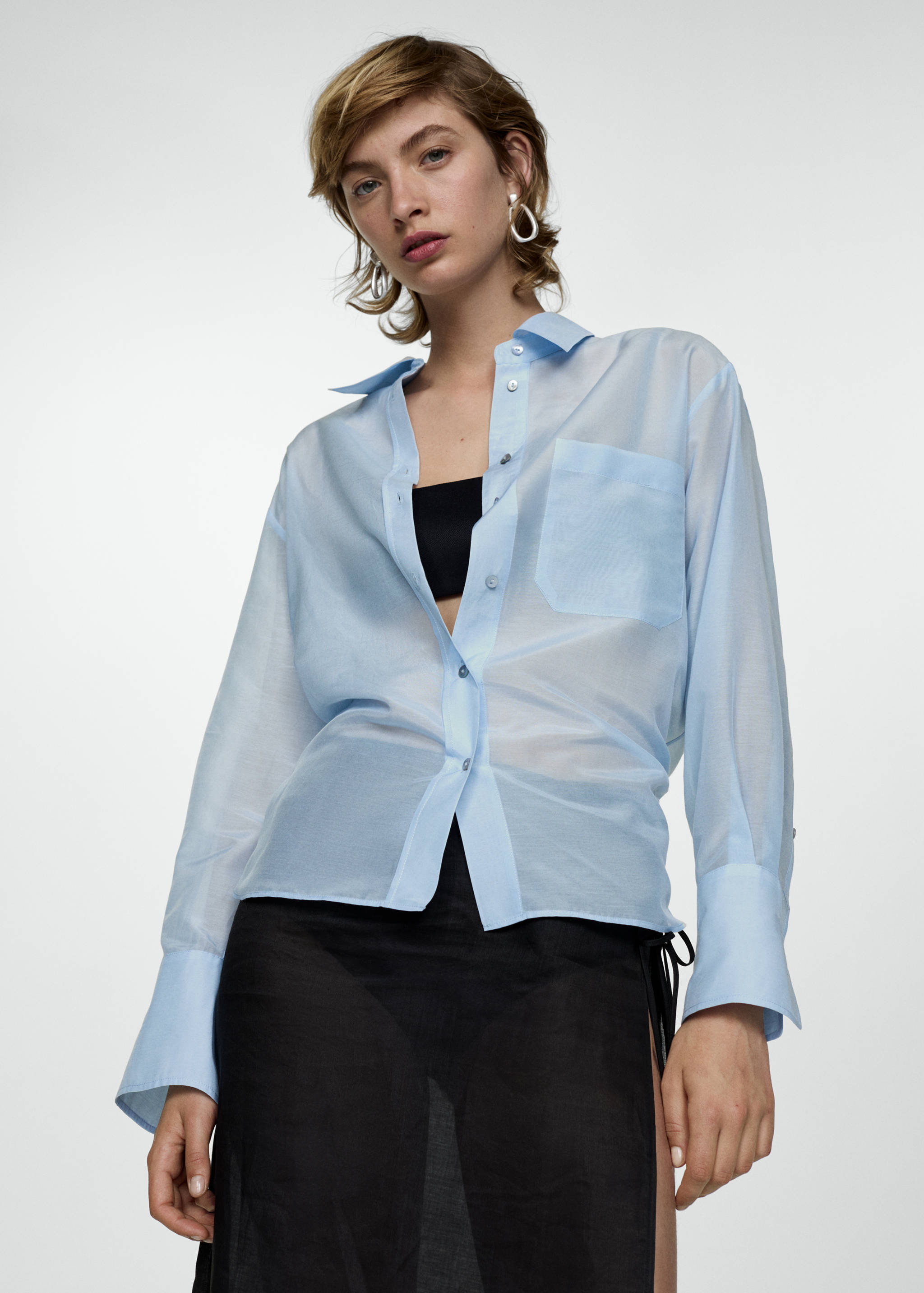 Oversized silk cotton shirt - Medium plane