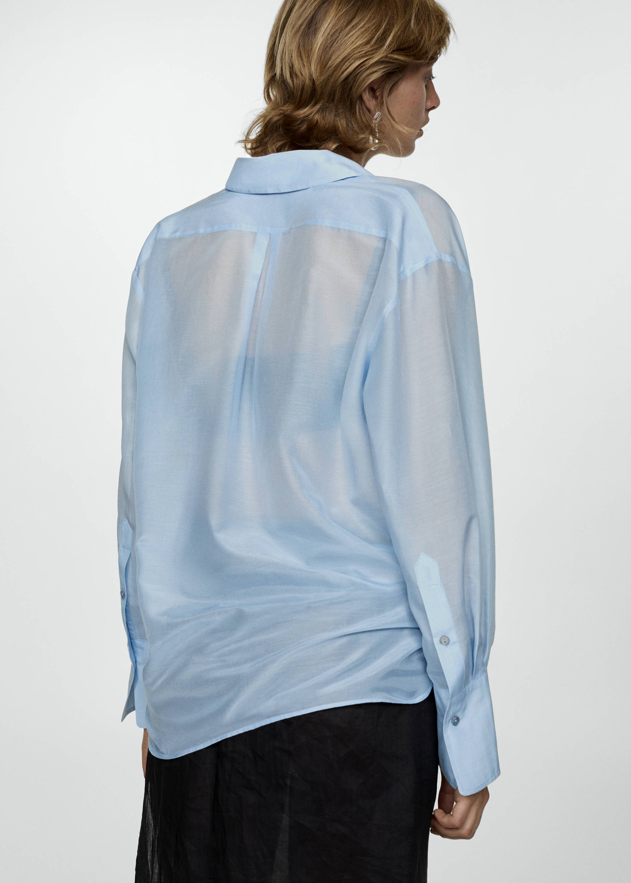 Oversized silk cotton shirt - Reverse of the article