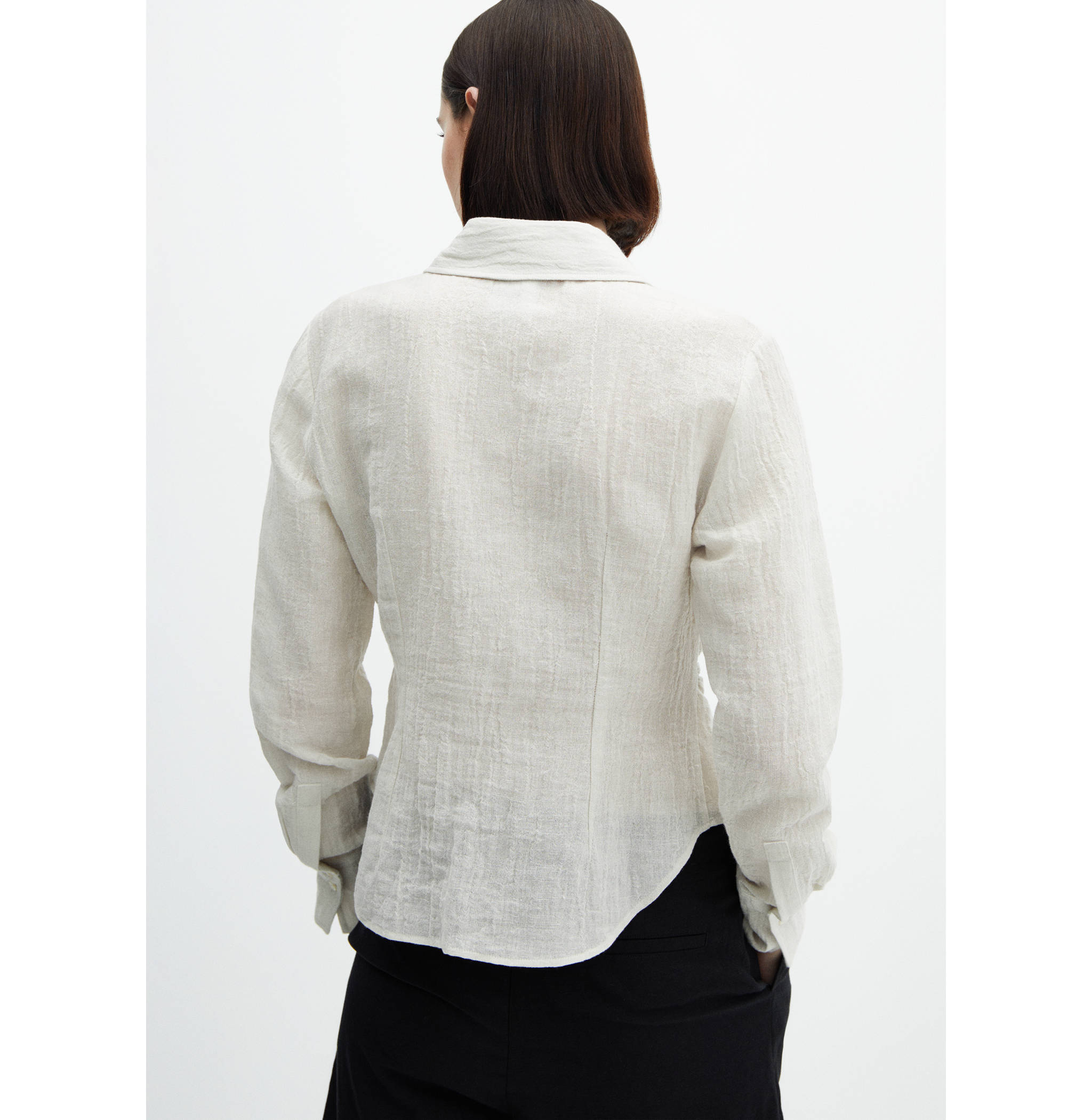 Linen shirt with draped detail - Reverse of the article