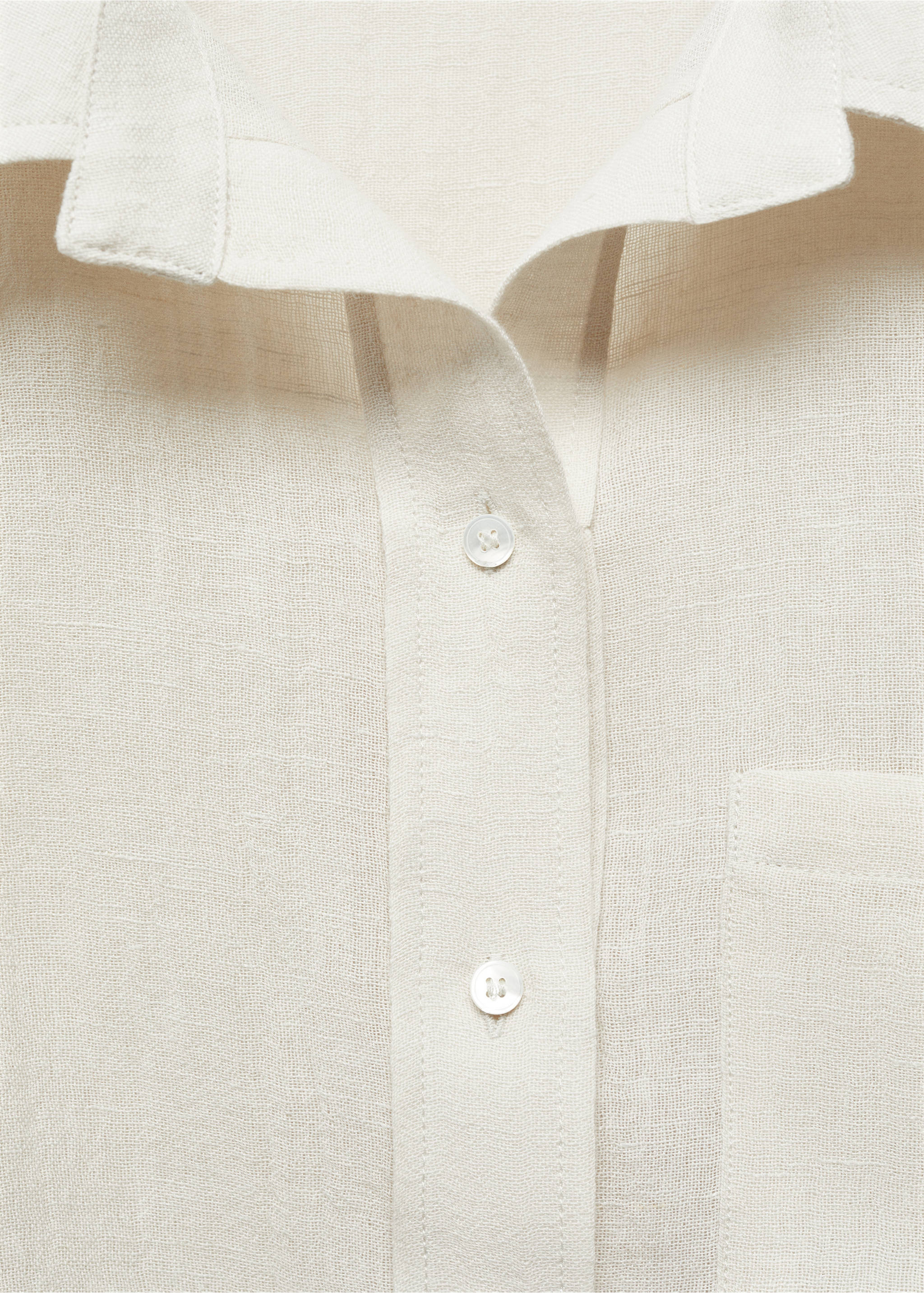 Chemise lin détail drapé - Détail de l'article 8, Gris glacé. Ref: 67007134-00.