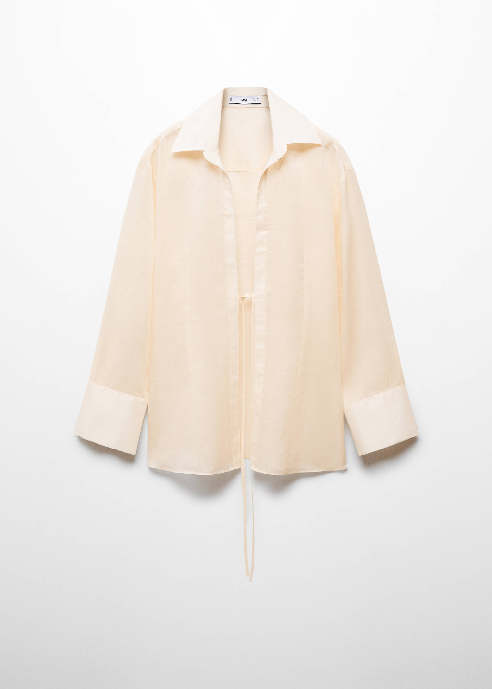 Ramie-Hemd mit Schleifenverschluss - Artikel ohne Model