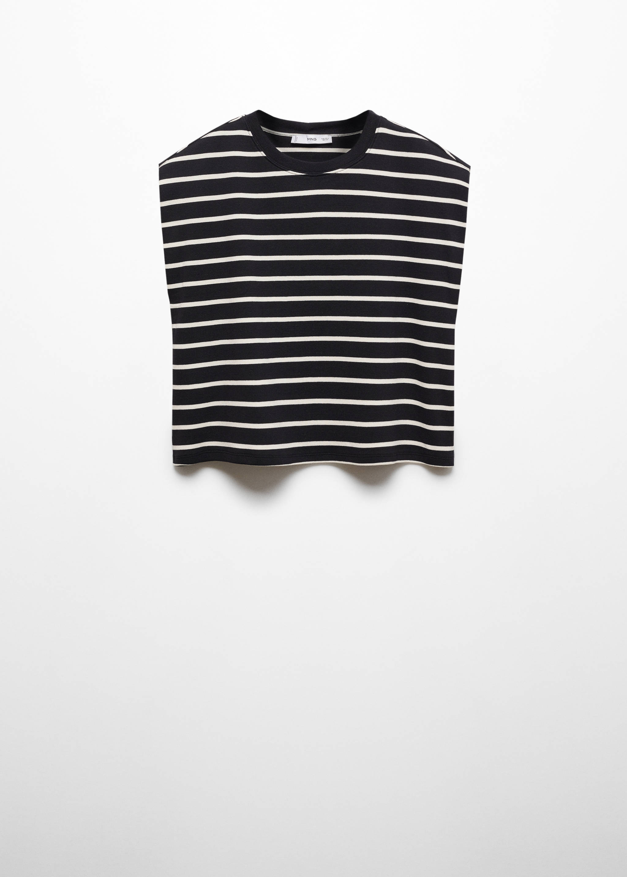 Tričko s proužky a ramenními vycpávkami - Zboží bez modelu