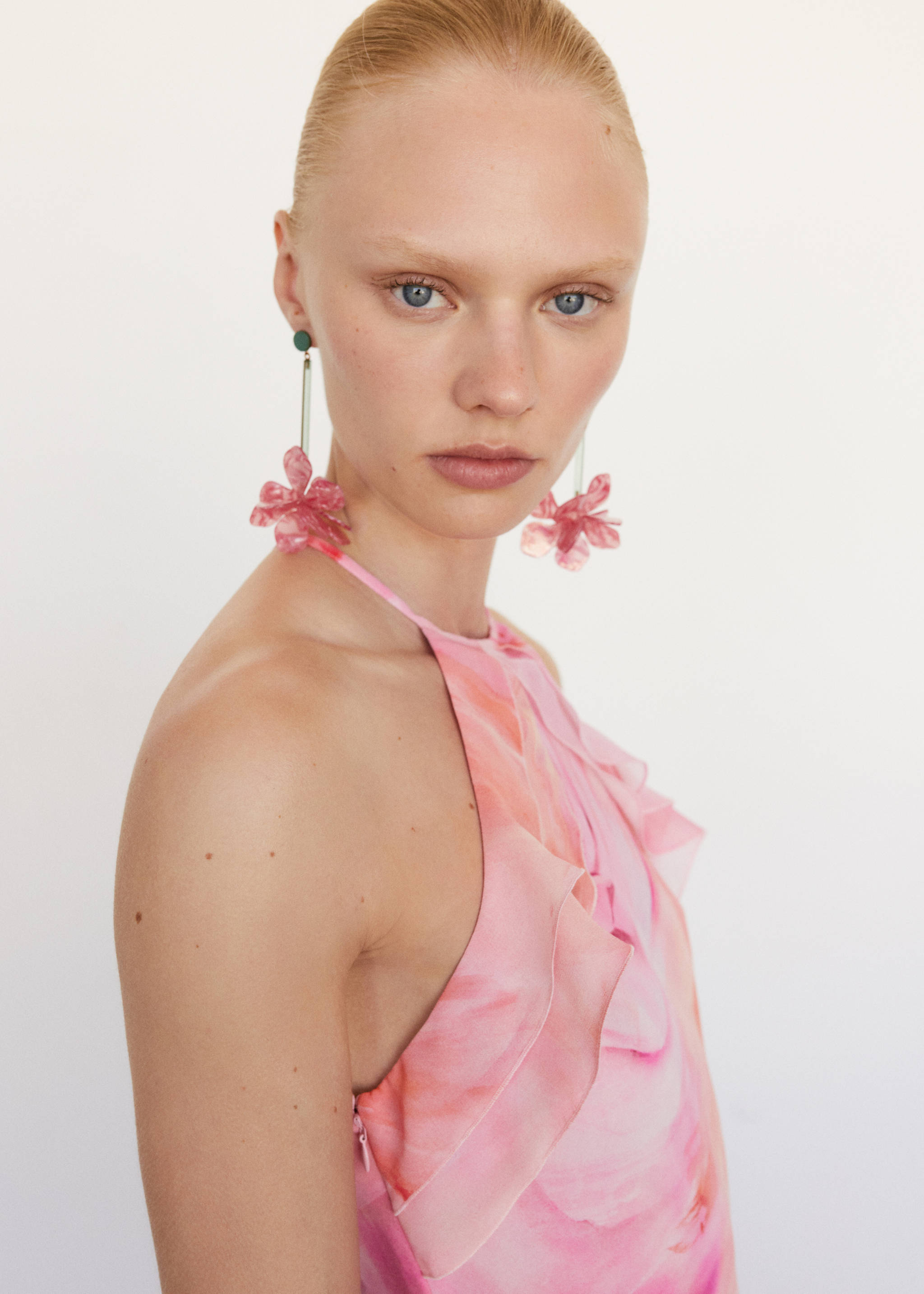 Ruffled floral print dress - Details of the article 7