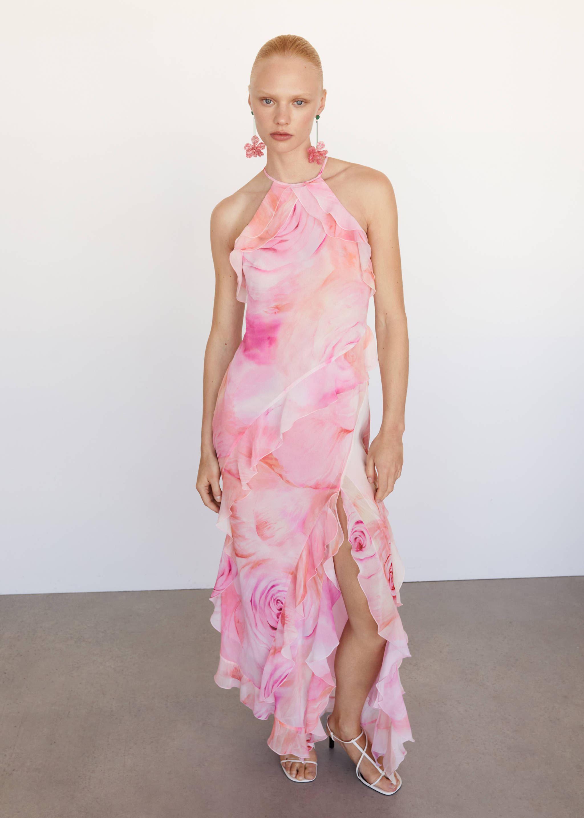 Ruffled floral print dress - Details of the article 9