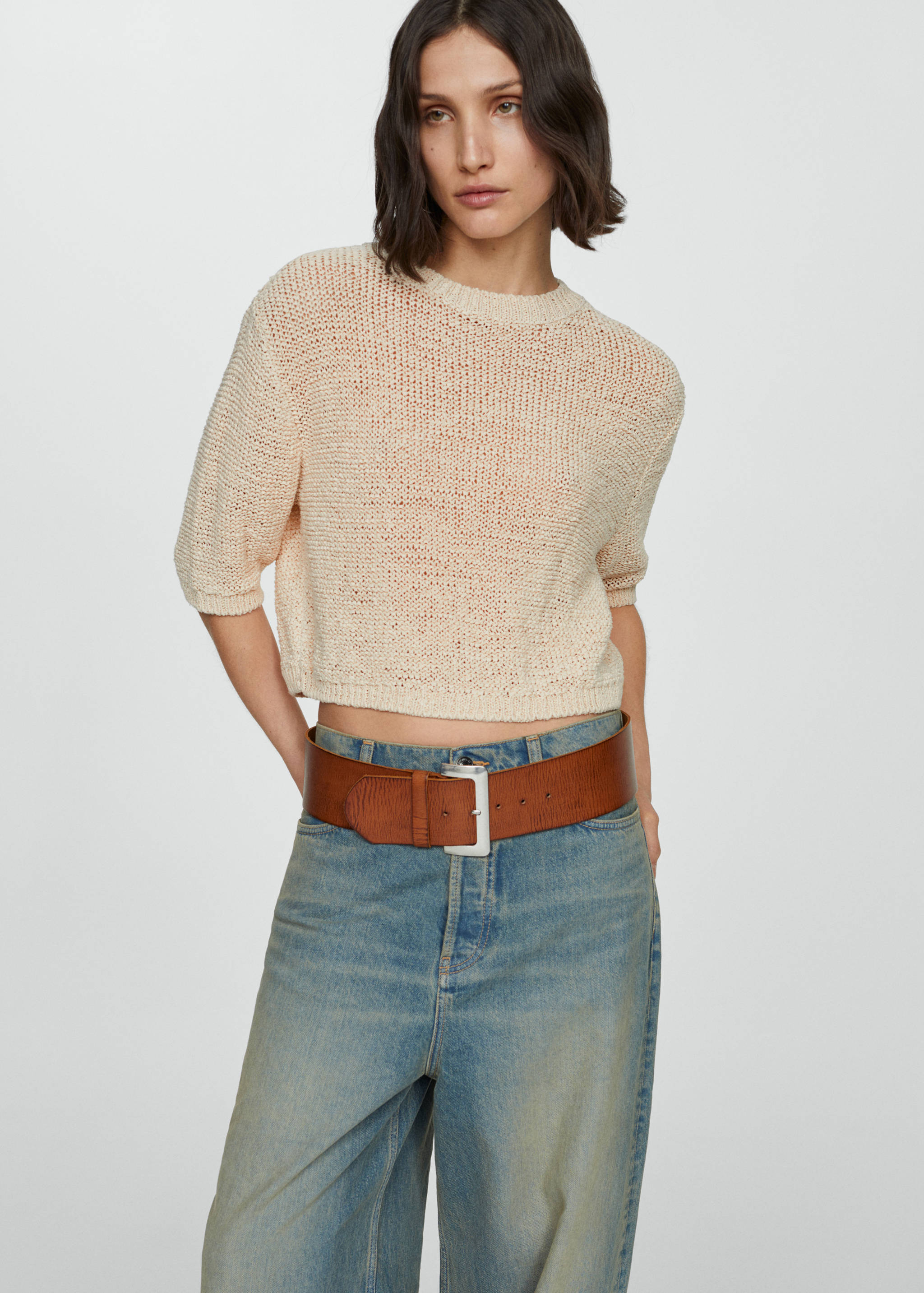 Jersey 100 % algodón manga corta - Plano medio