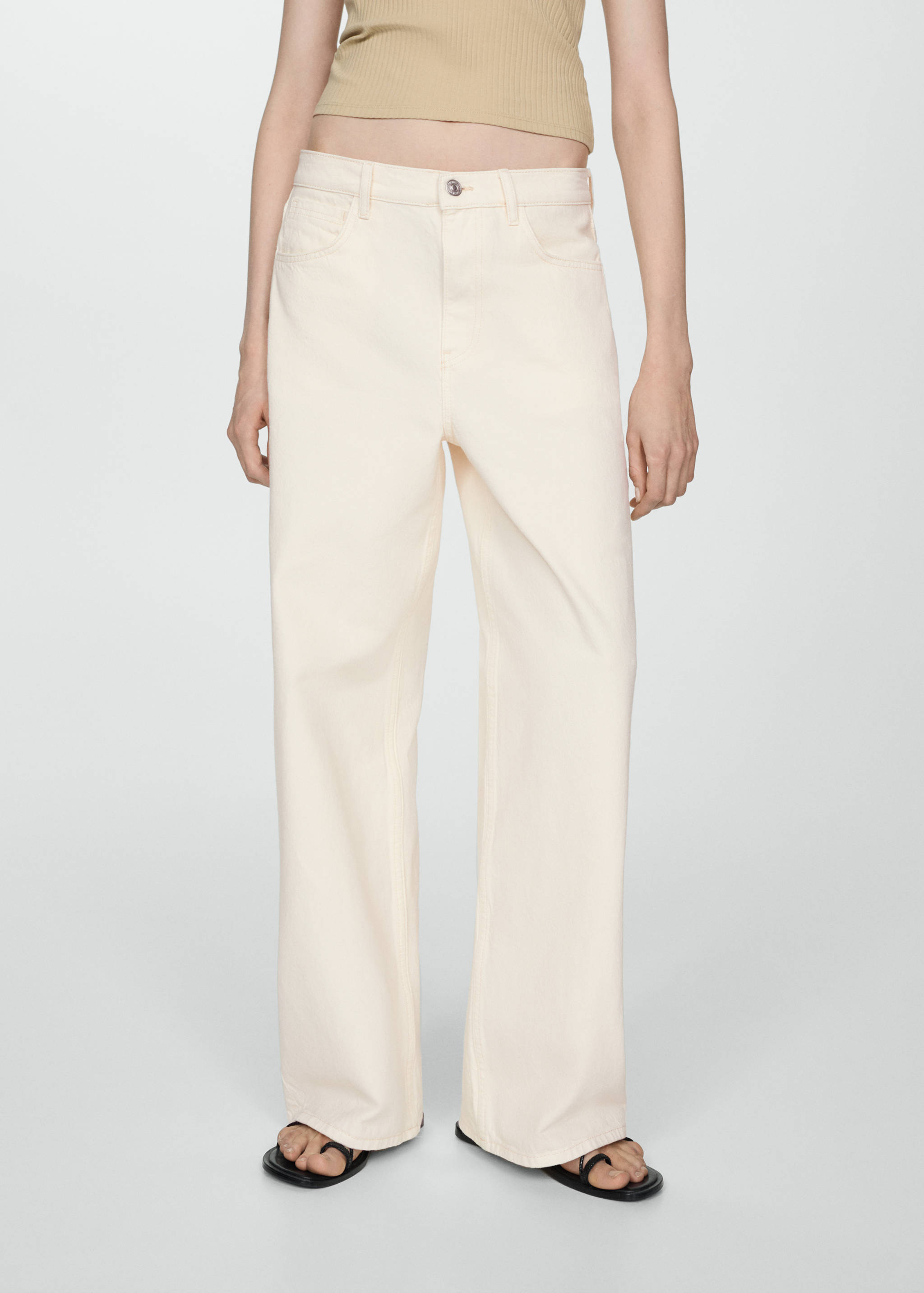 Low-rise loose-fit wide leg jeans - Medium plane