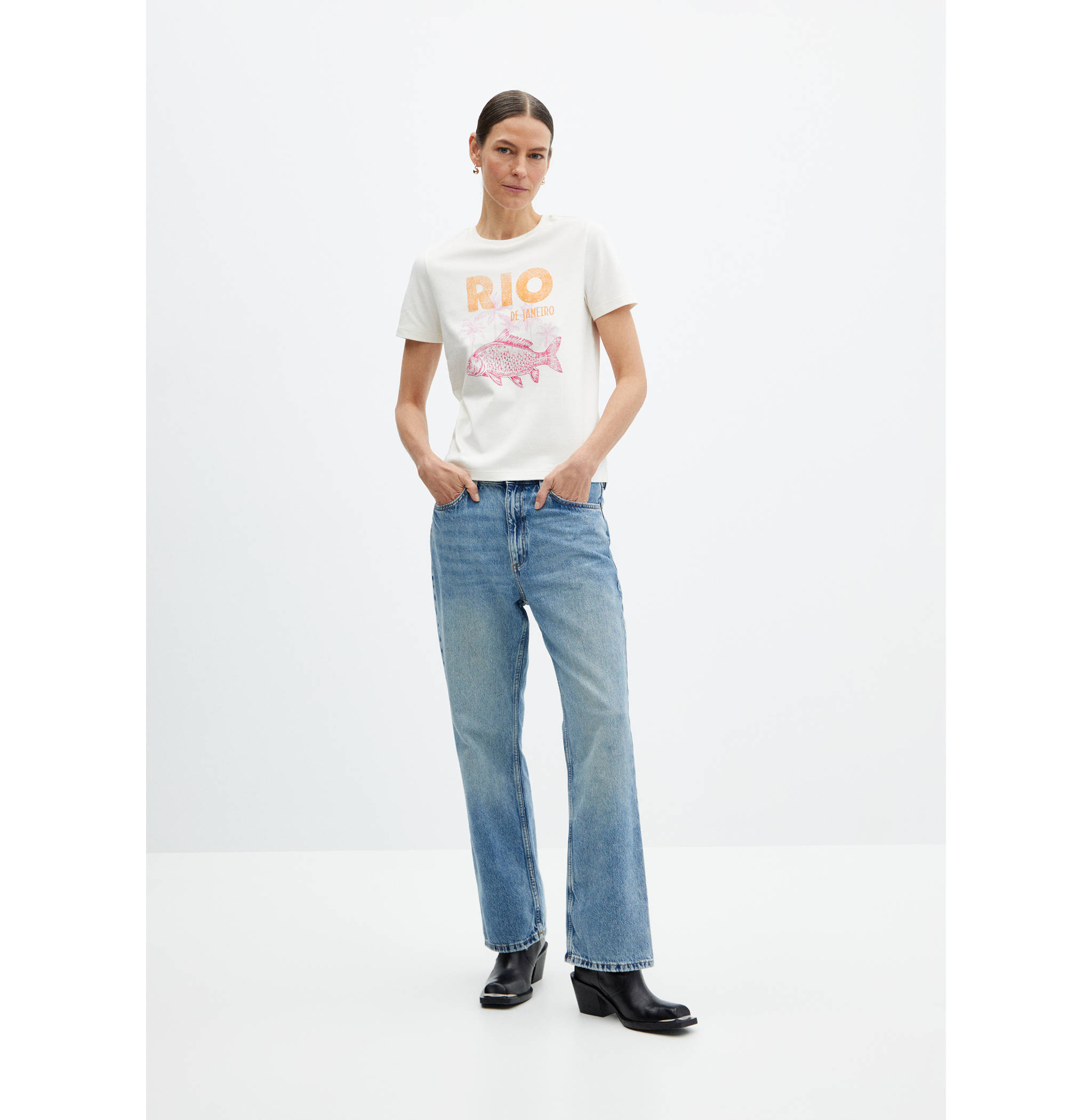 100% cotton t-shirt with printed message - General plane
