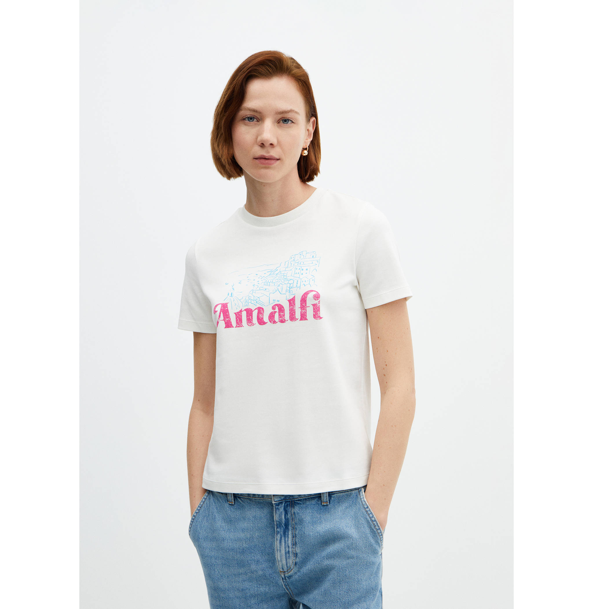 100% cotton t-shirt with printed message - Medium plane