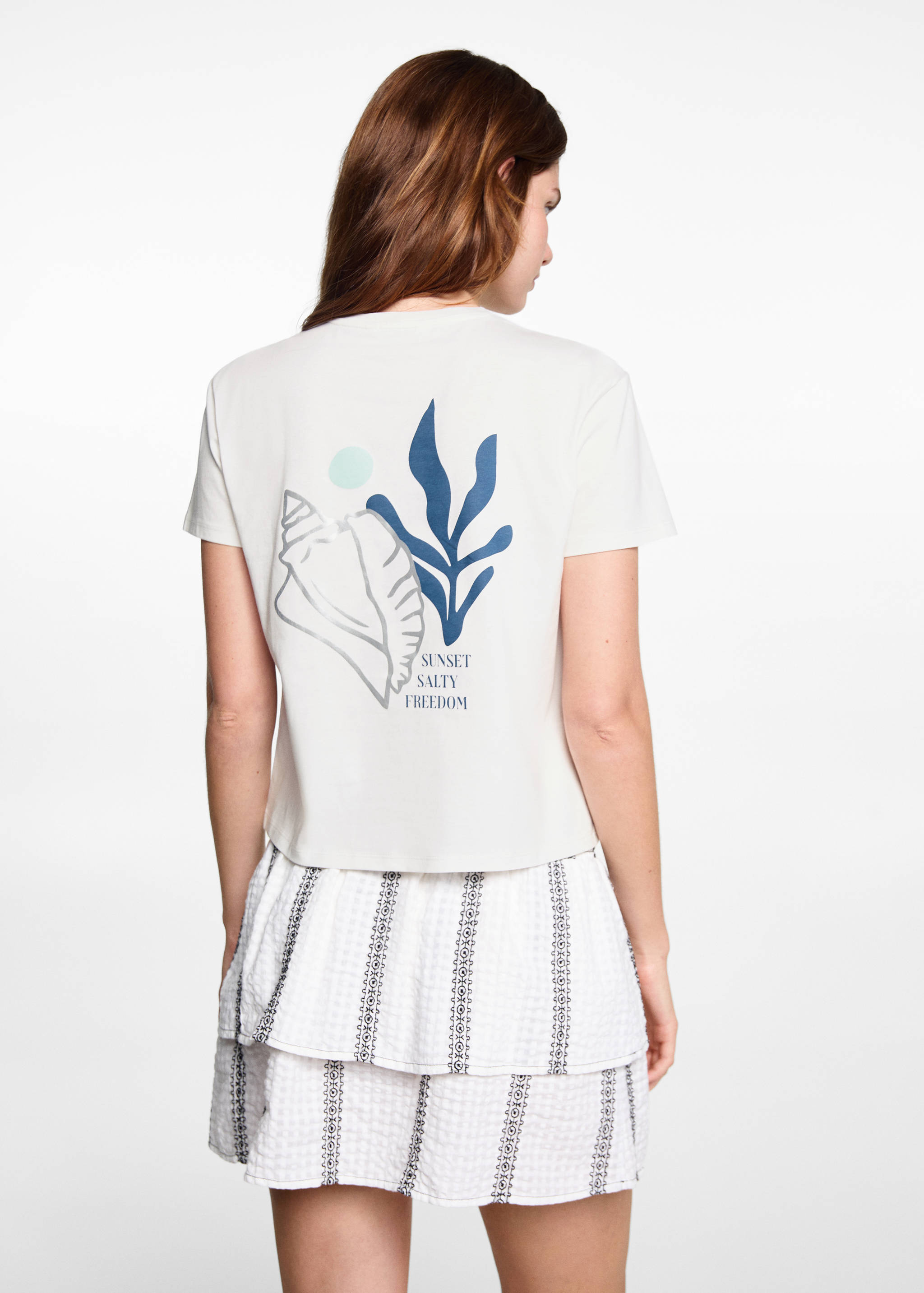 Printed cotton-blend T-shirt - Reverse of the article