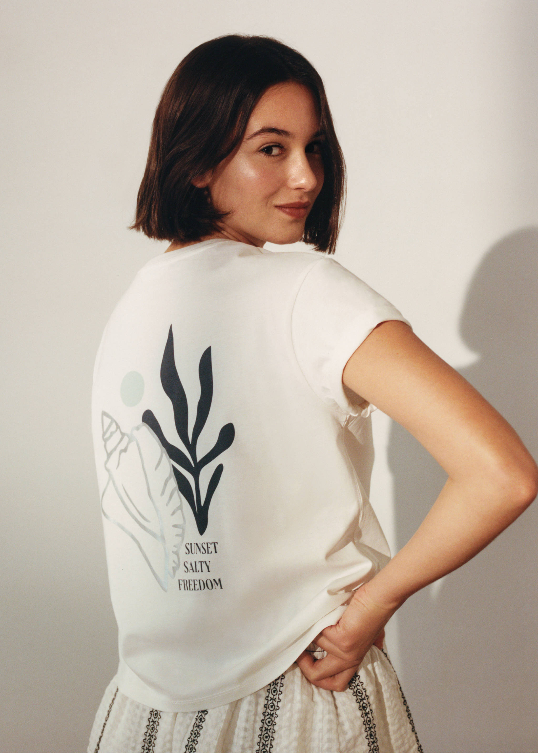 Printed cotton-blend T-shirt - Details of the article 5