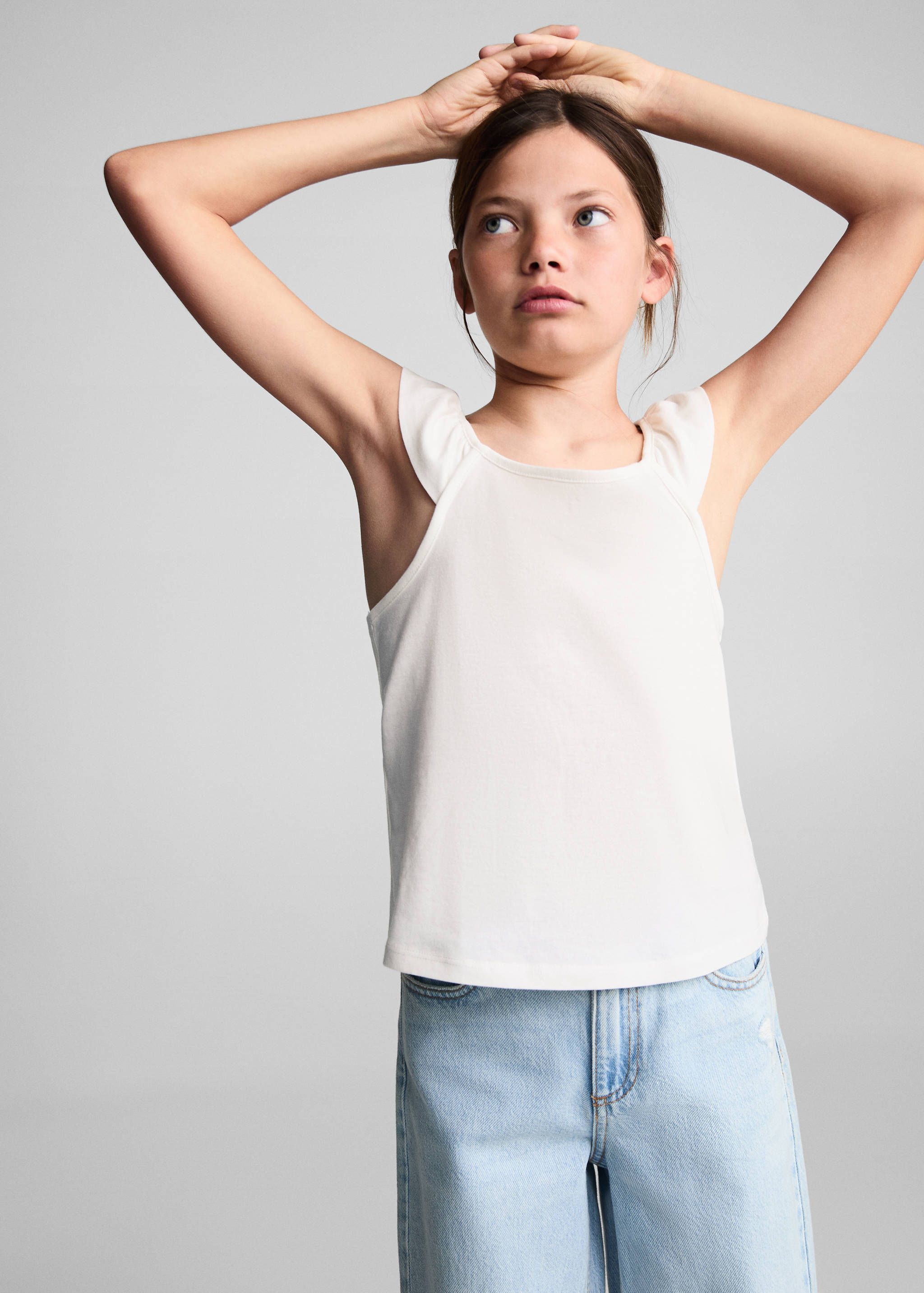 Top na ramínka s volánem - Náhled ve středové rovině