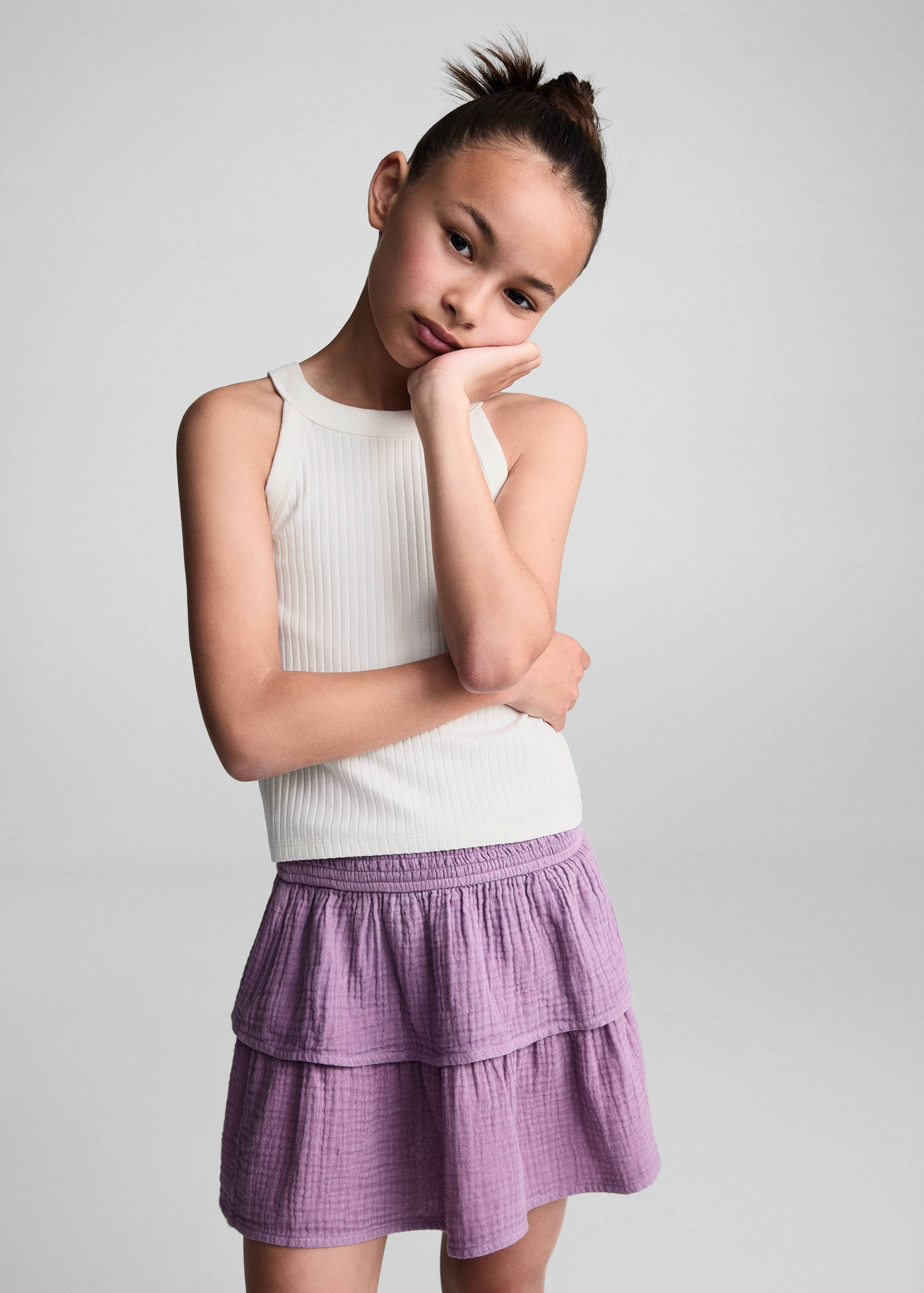 Top bretelles côtelé - Plan moyen