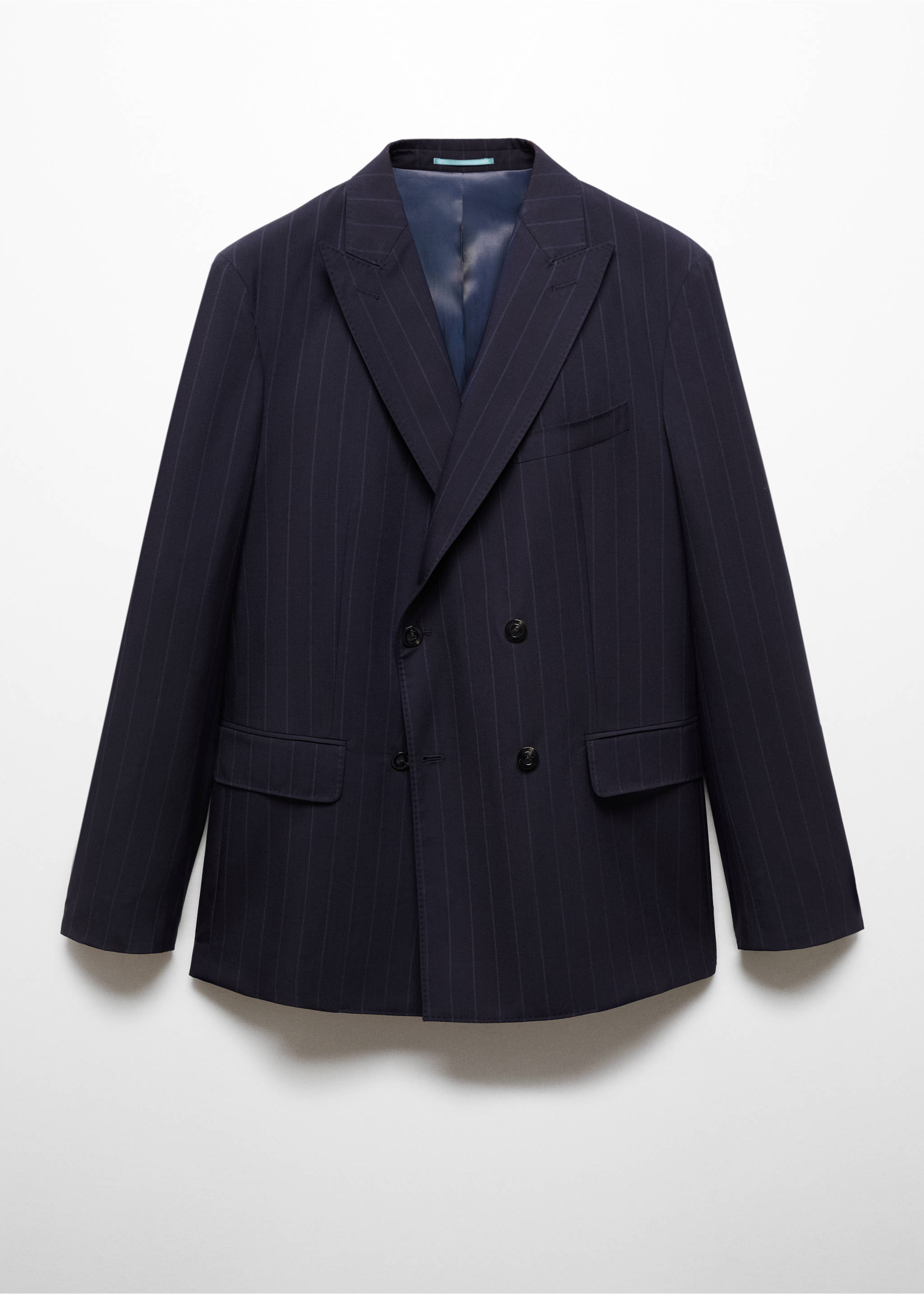 Americana cruzada traje lana raya diplomática - Artículo sin modelo, Azul marino oscuro. Ref: 67008270-00.