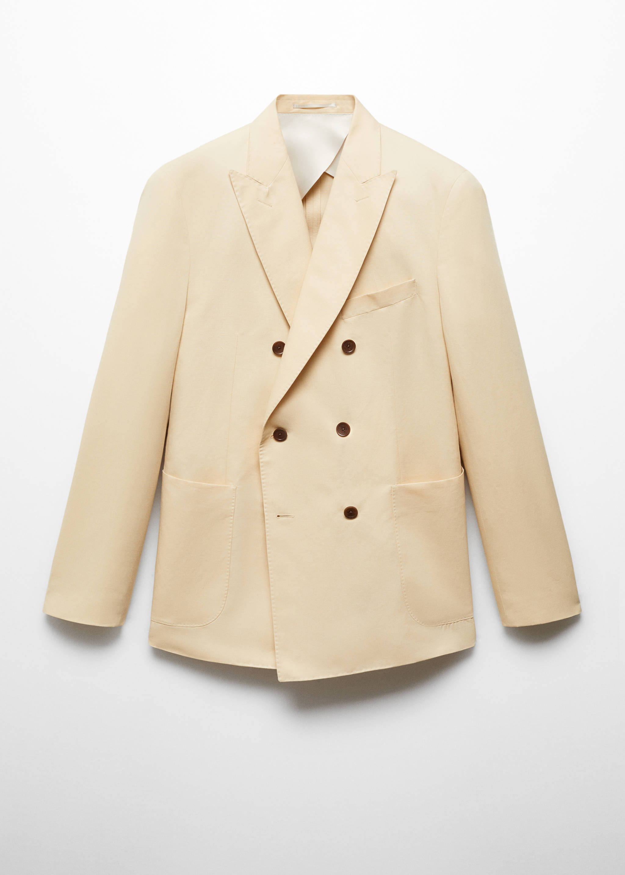 Cotton-linen double-breasted suit jacket - Article without model