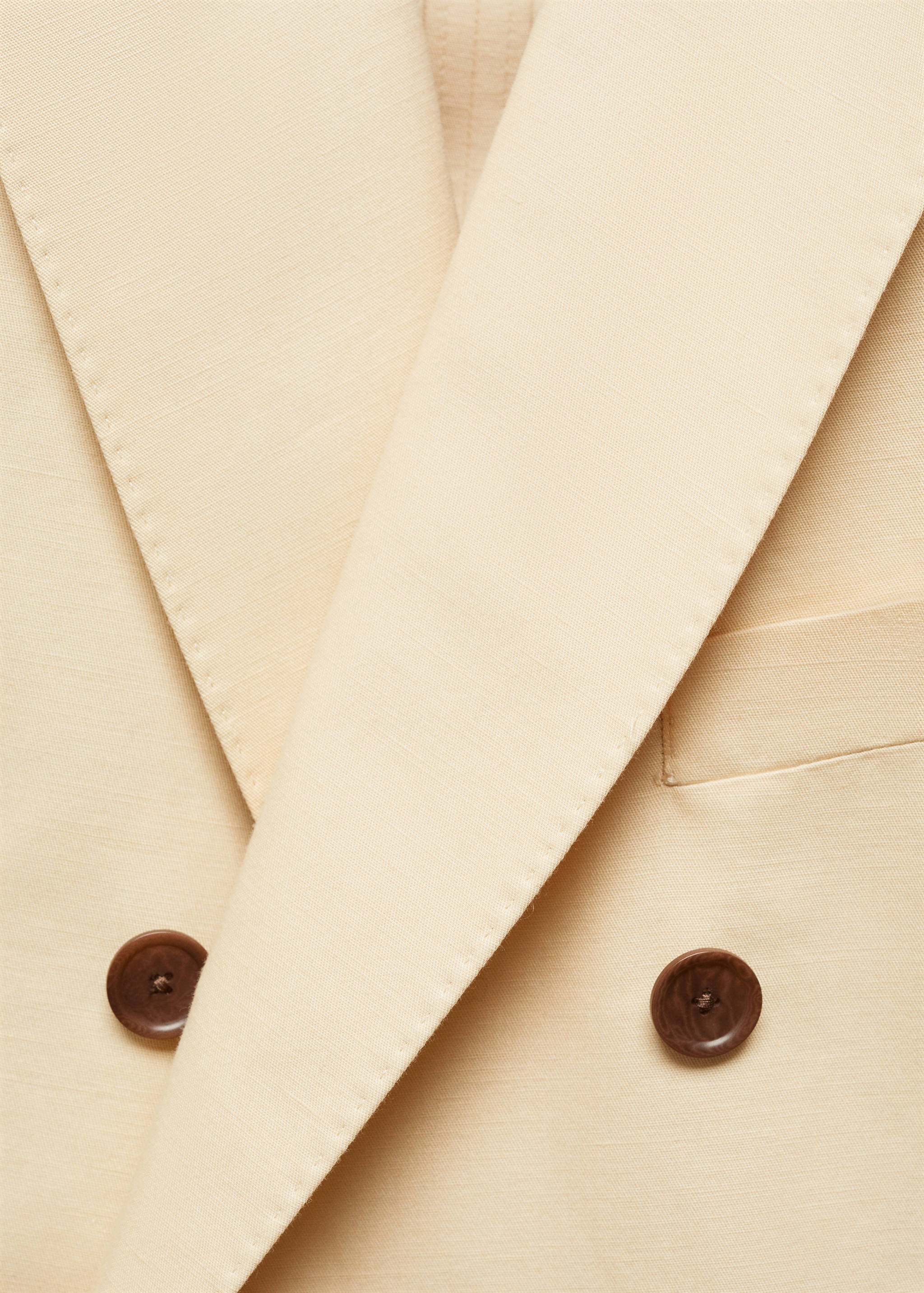 Cotton-linen double-breasted suit jacket - Details of the article 8