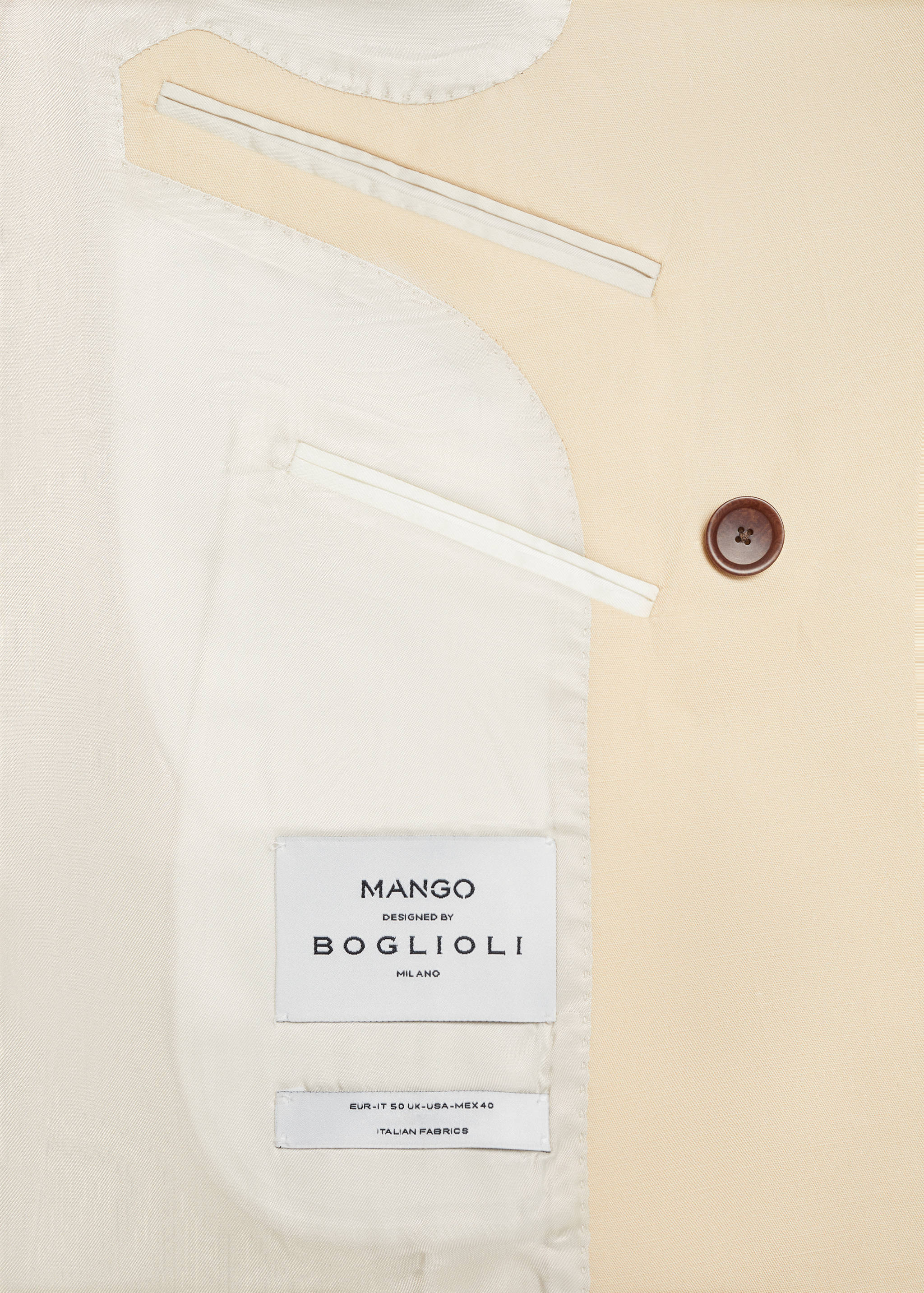 Cotton-linen double-breasted suit jacket - Details of the article 0