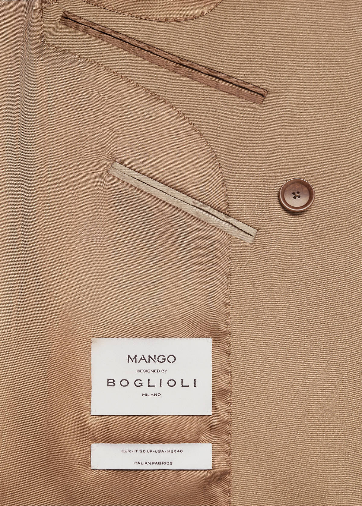 Virgin wool double-breasted suit jacket — Brown