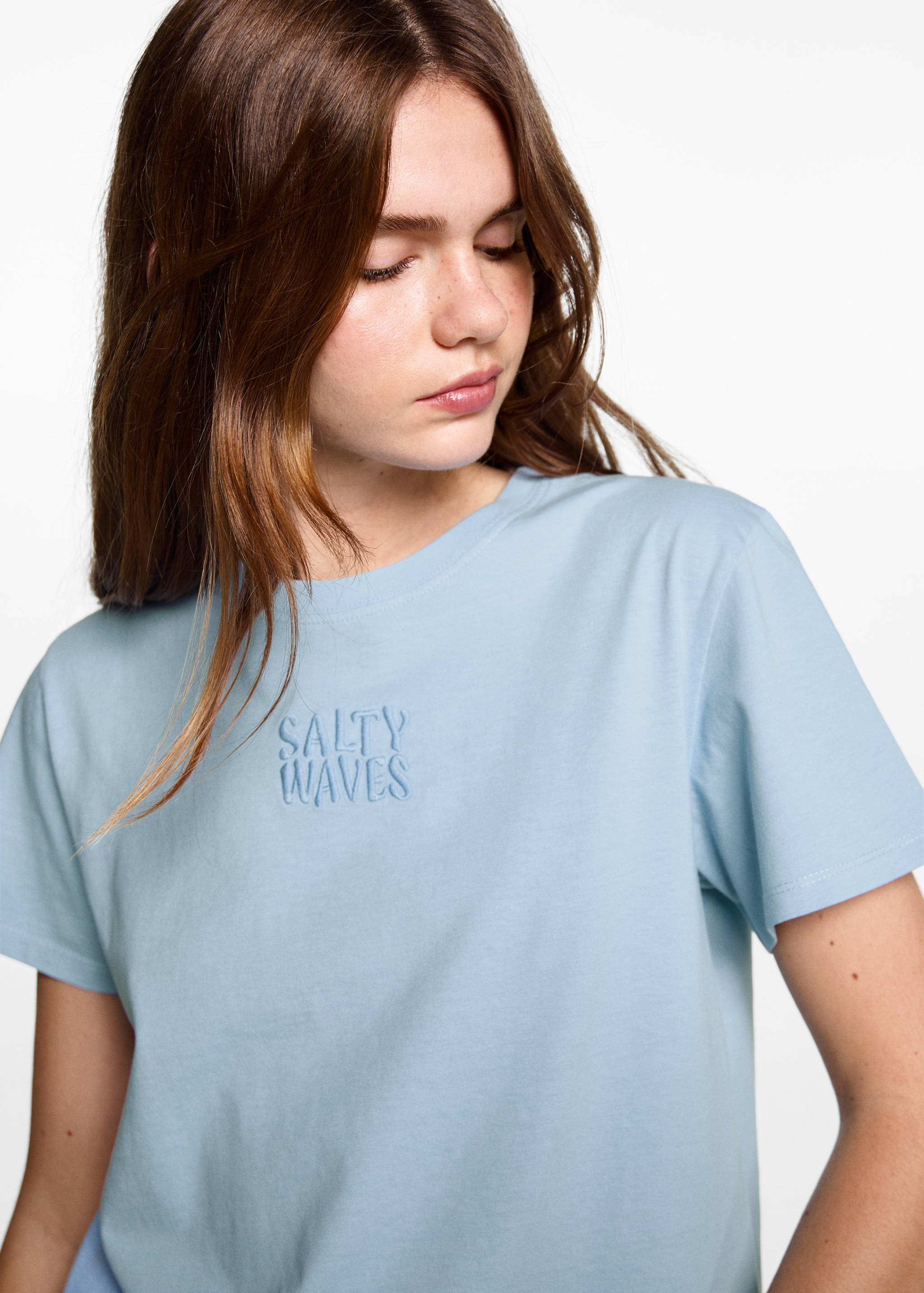 T-shirt coton détail brodé - Détail de l'article 1