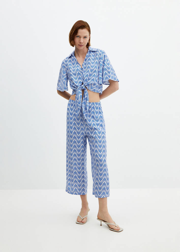 Knot printed shirt — Blue