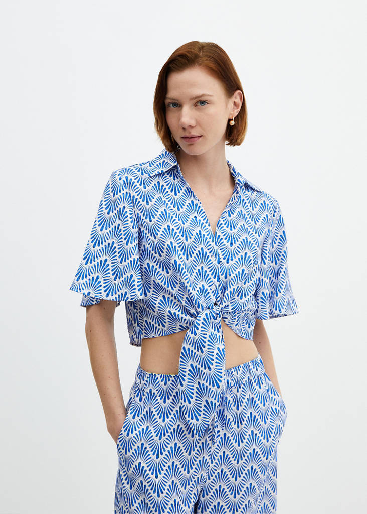 Knot printed shirt — Blue