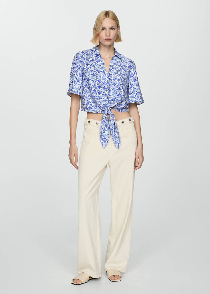 Knot printed shirt — Blue