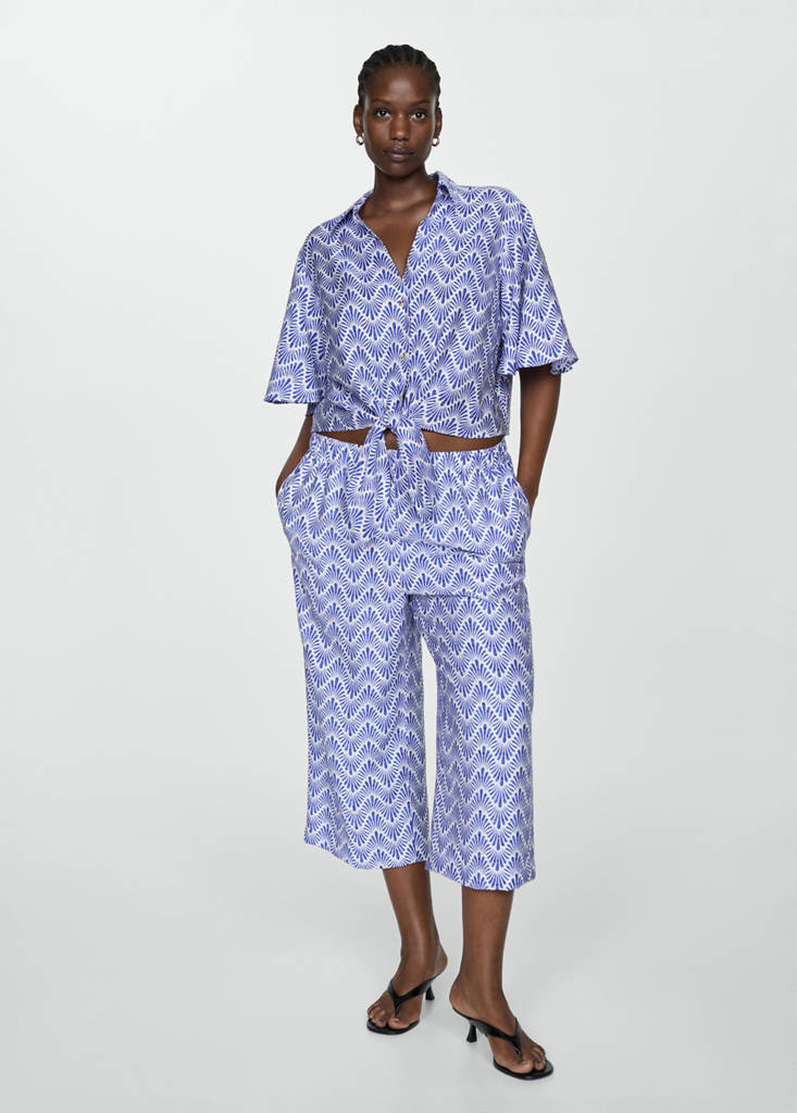 Knot printed shirt — Blue