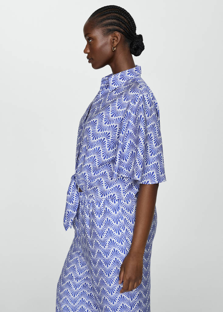 Knot printed shirt — Blue