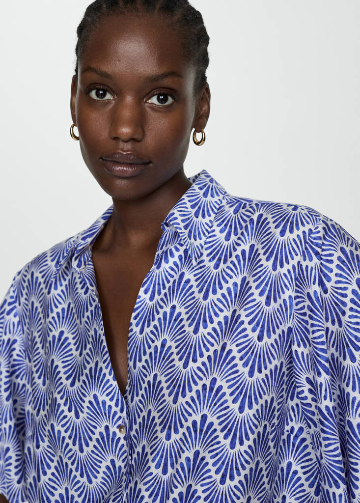 Knot printed shirt — Blue