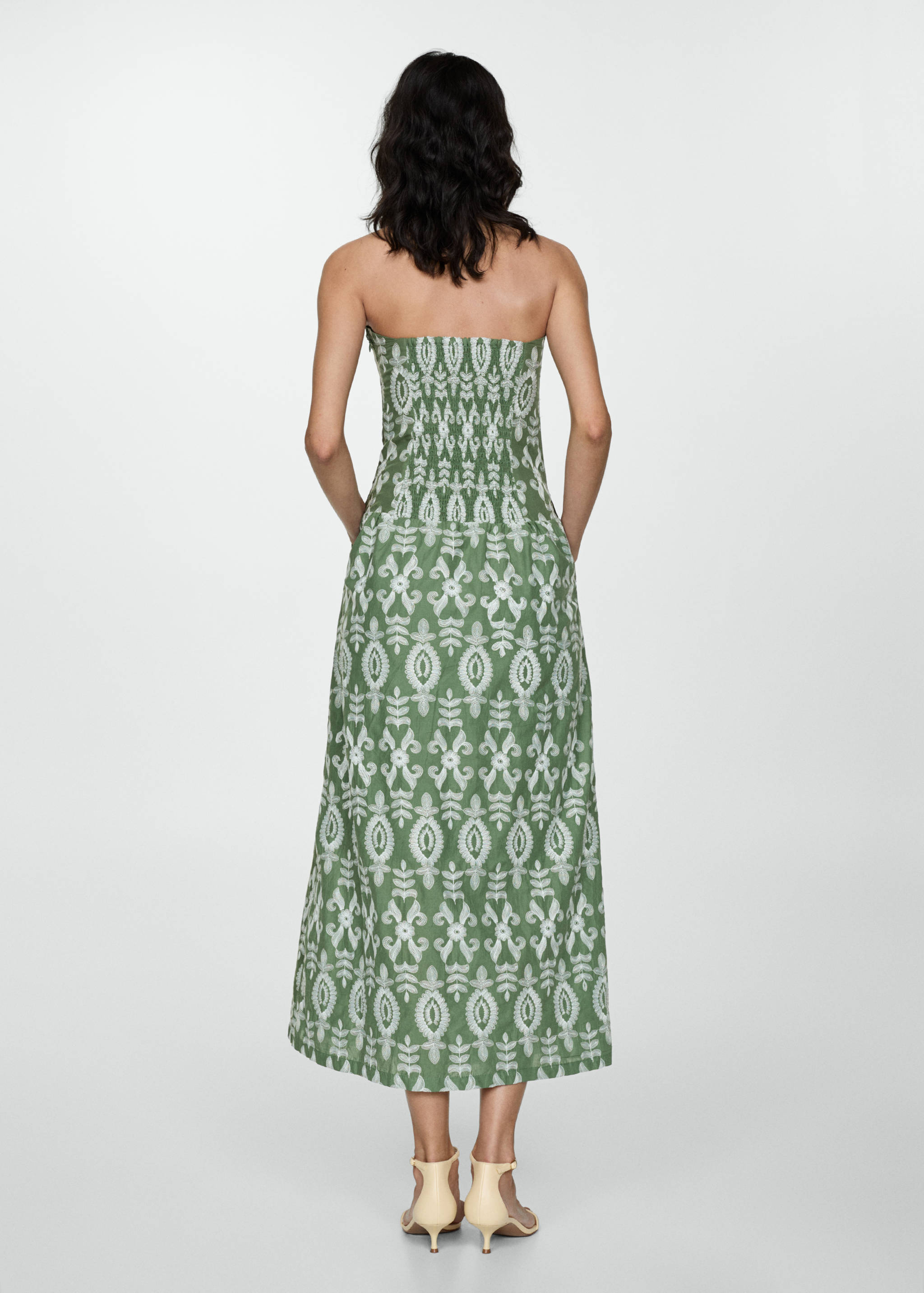Strapless embroidered dress - Reverse of the article