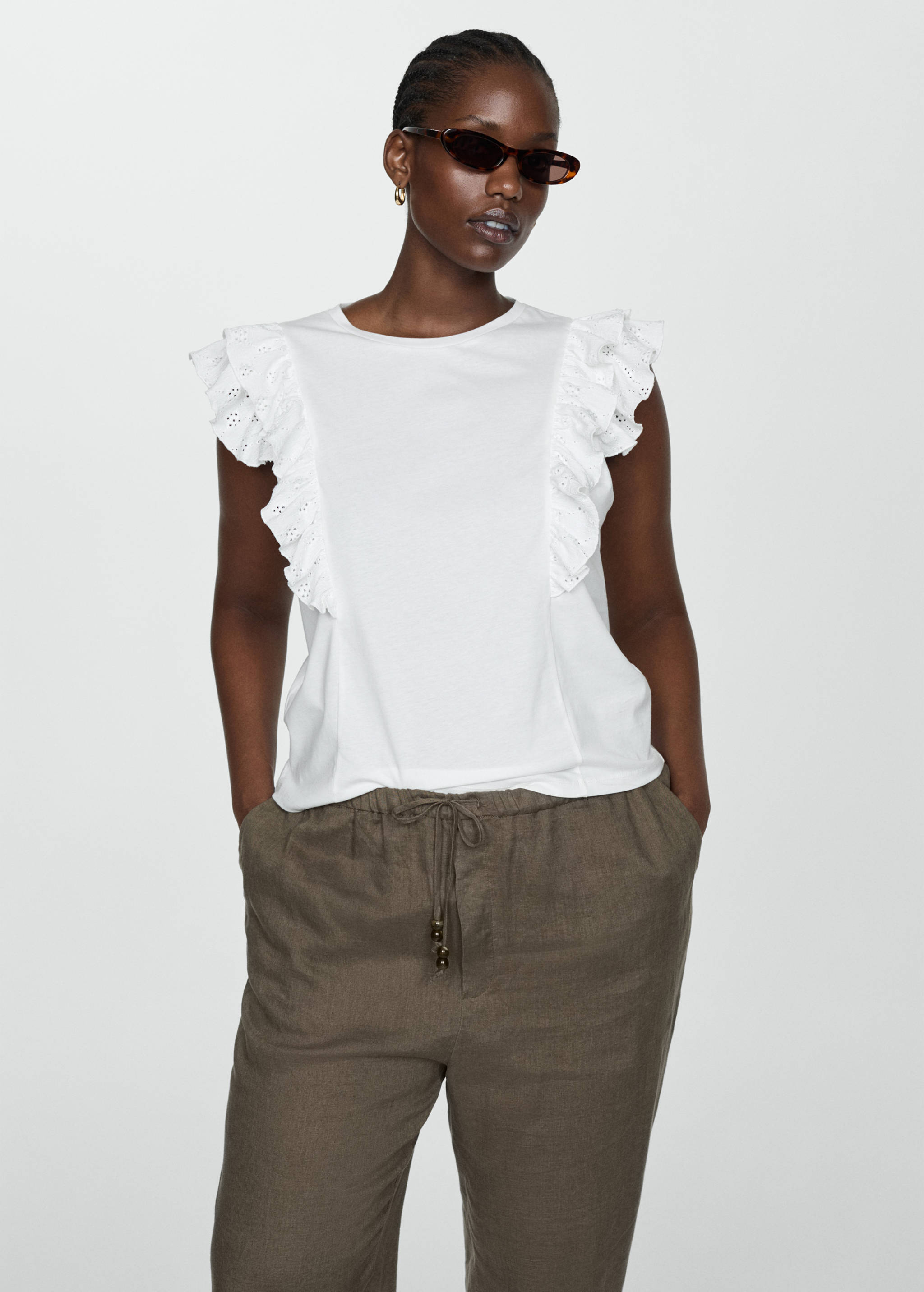 Frills cotton t-shirt - Details of the article 5
