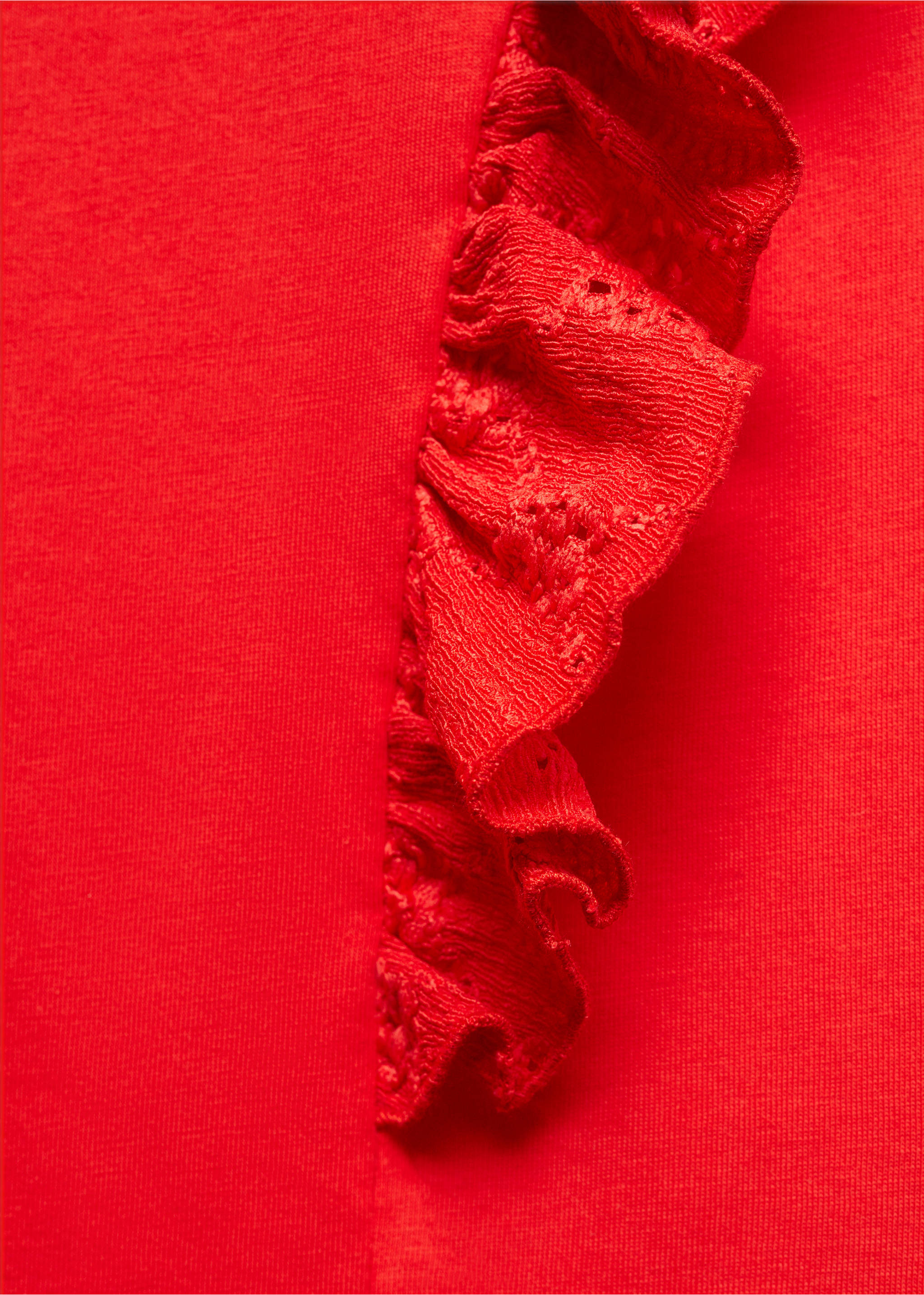 Camiseta algodón volantes - Detalle del artículo 8, Rojo. Ref: 67008659-00.