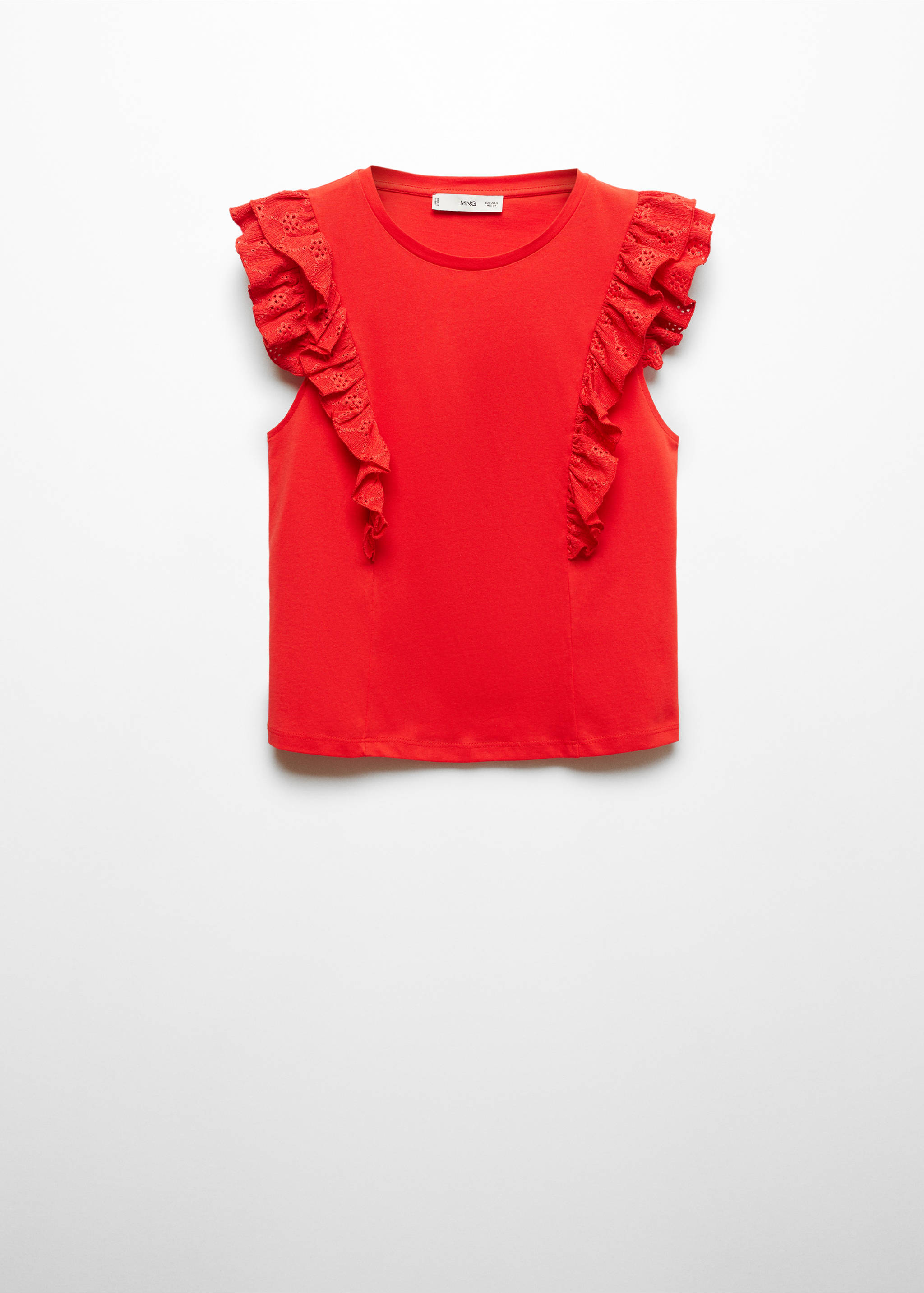 Camiseta algodón volantes - Artículo sin modelo, Rojo. Ref: 67008659-00.