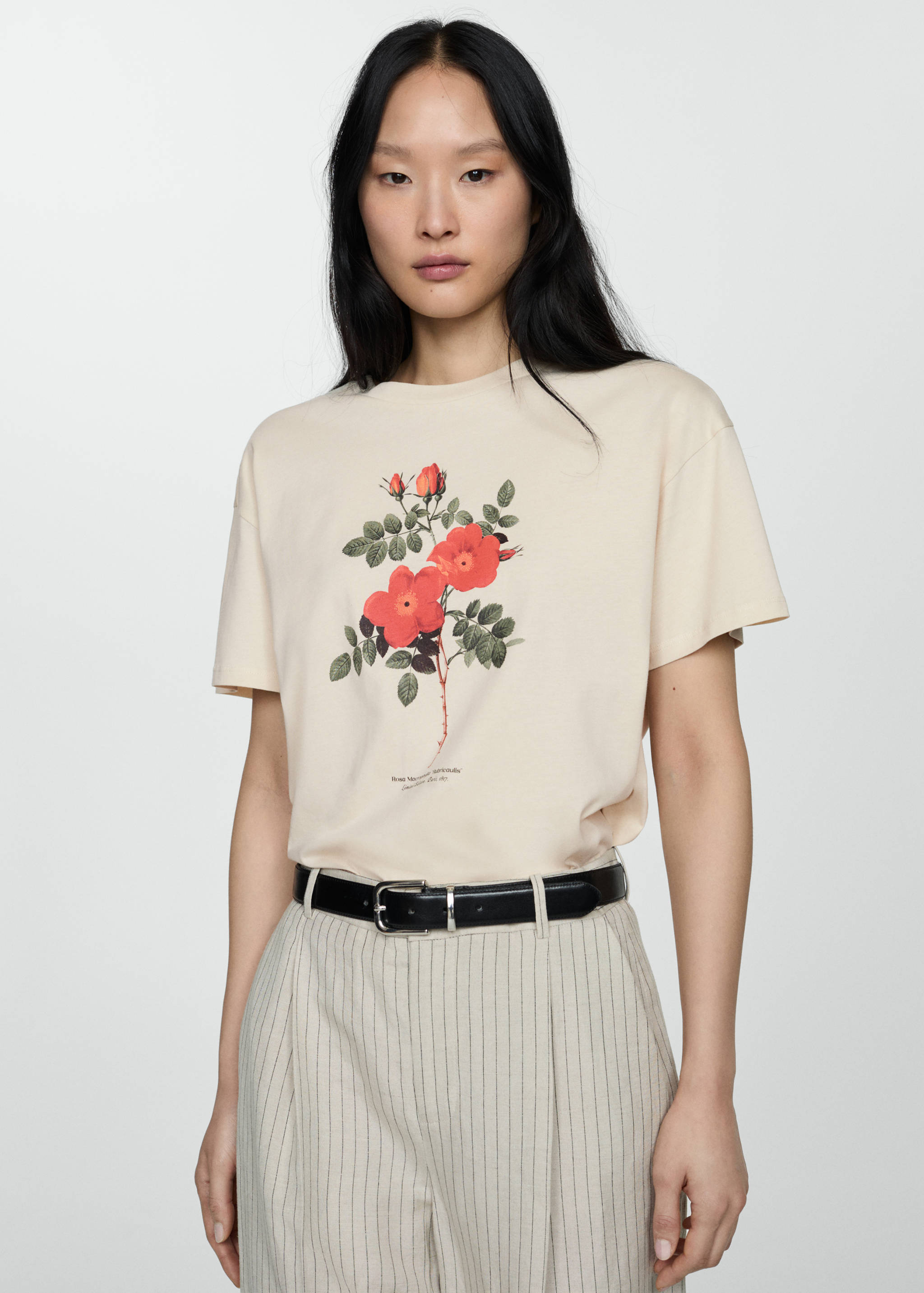Printed cotton-blend t-shirt - Medium plane
