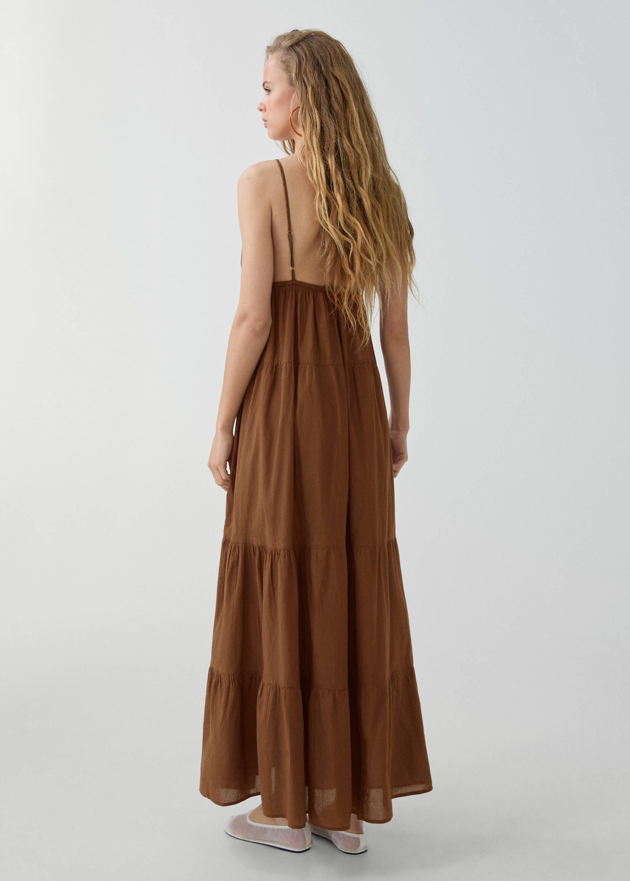 Long dress with bow neckline - Reverse of the article