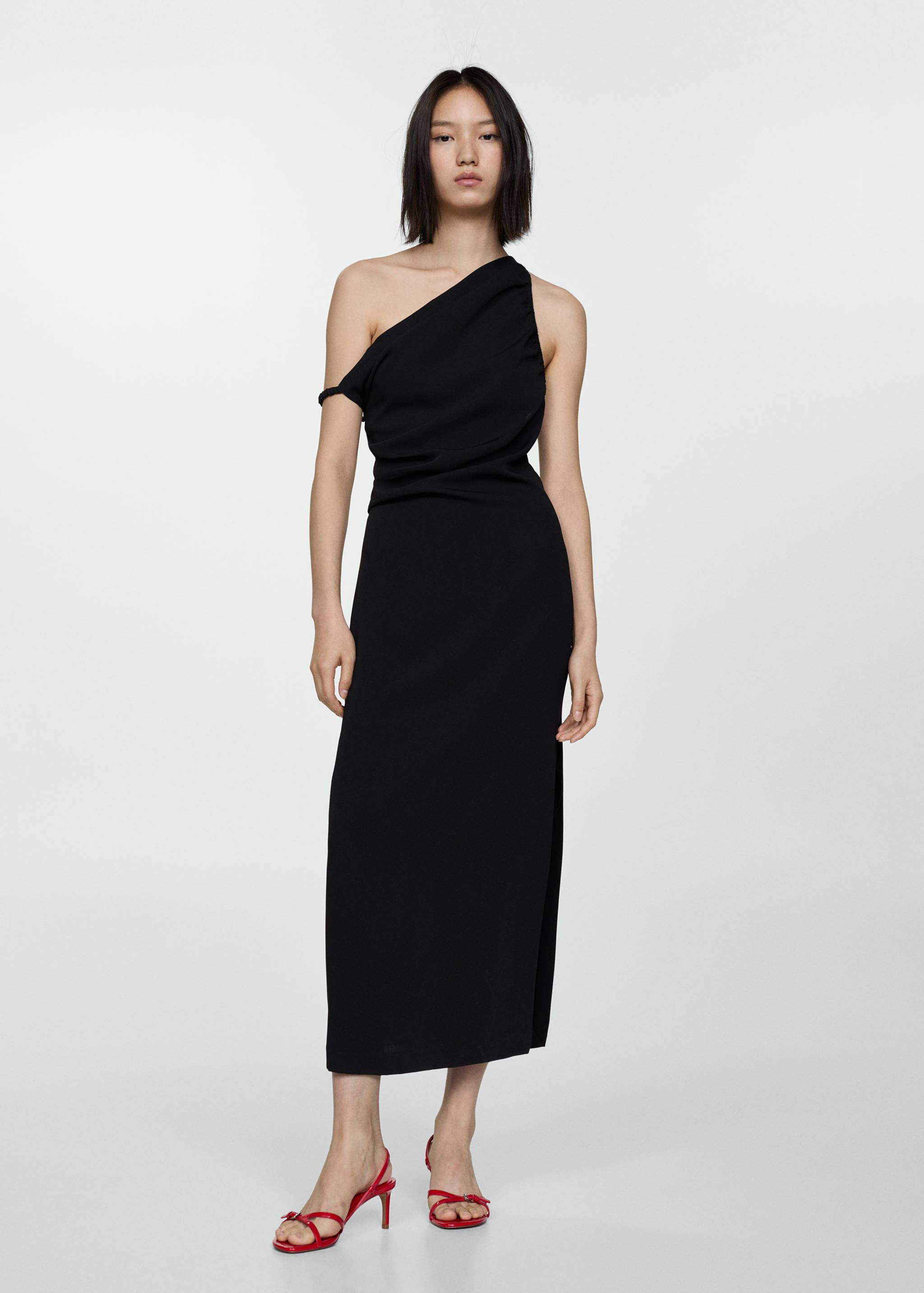 Asymmetric neckline dress - General plane