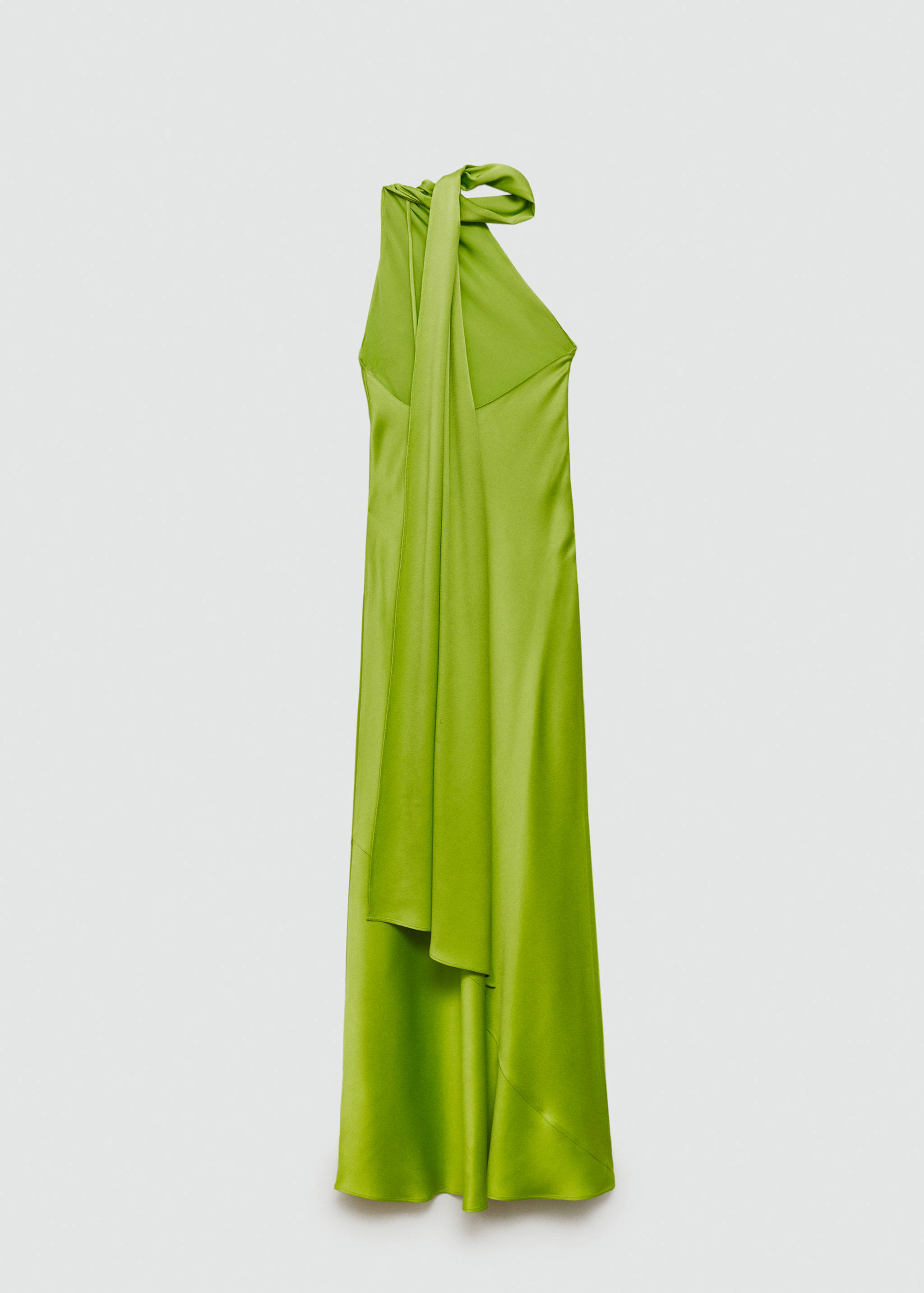 Asymmetrical bow-neck dress - Reverse of the article